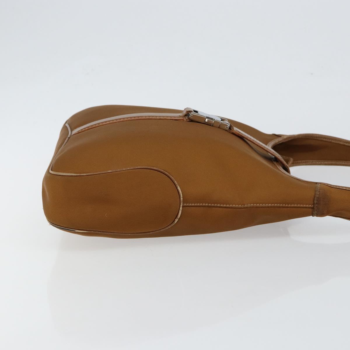 Salvatore Ferragamo Shoulder Bag Nylon Brown Silver Auth hk3129