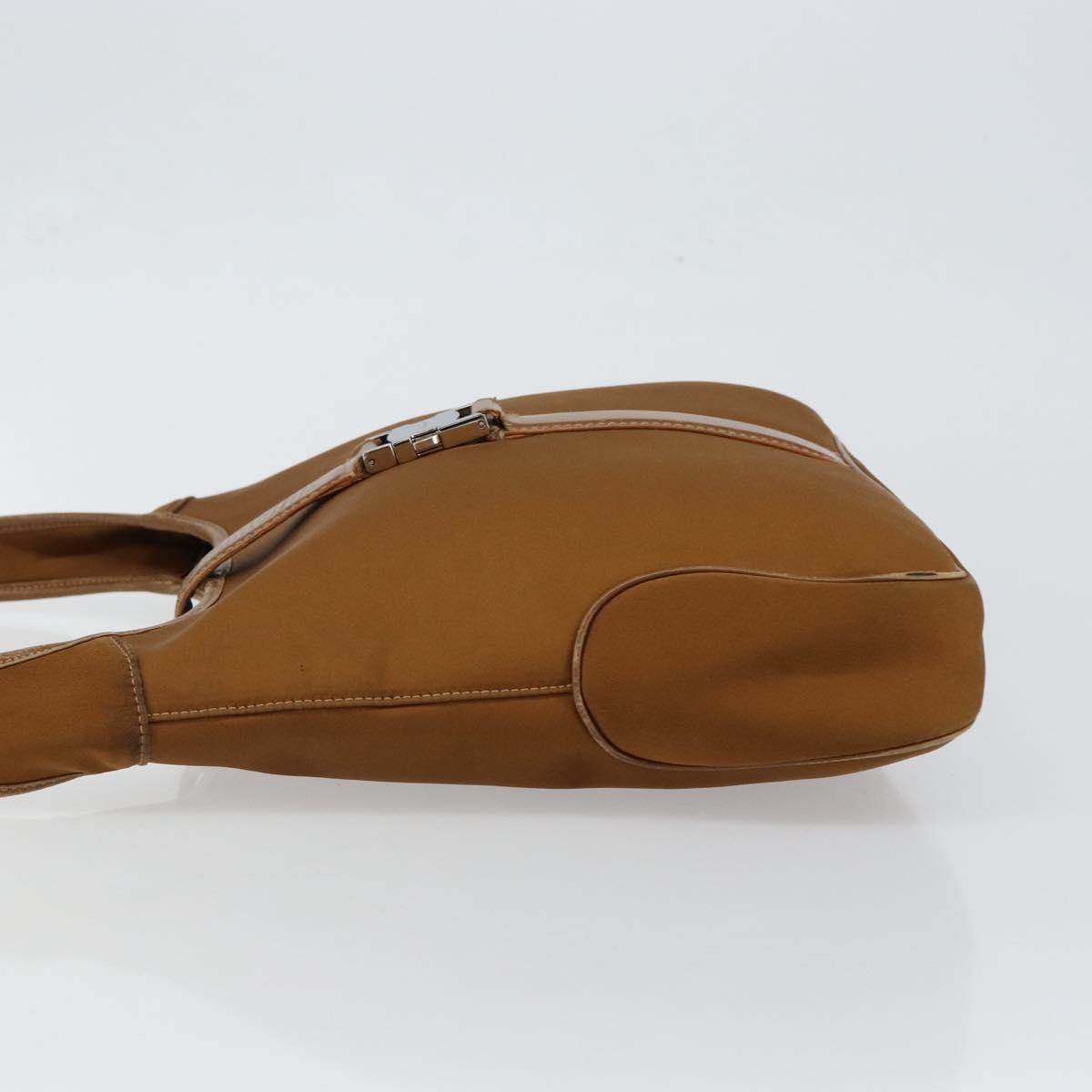 Salvatore Ferragamo Shoulder Bag Nylon Brown Silver Auth hk3129