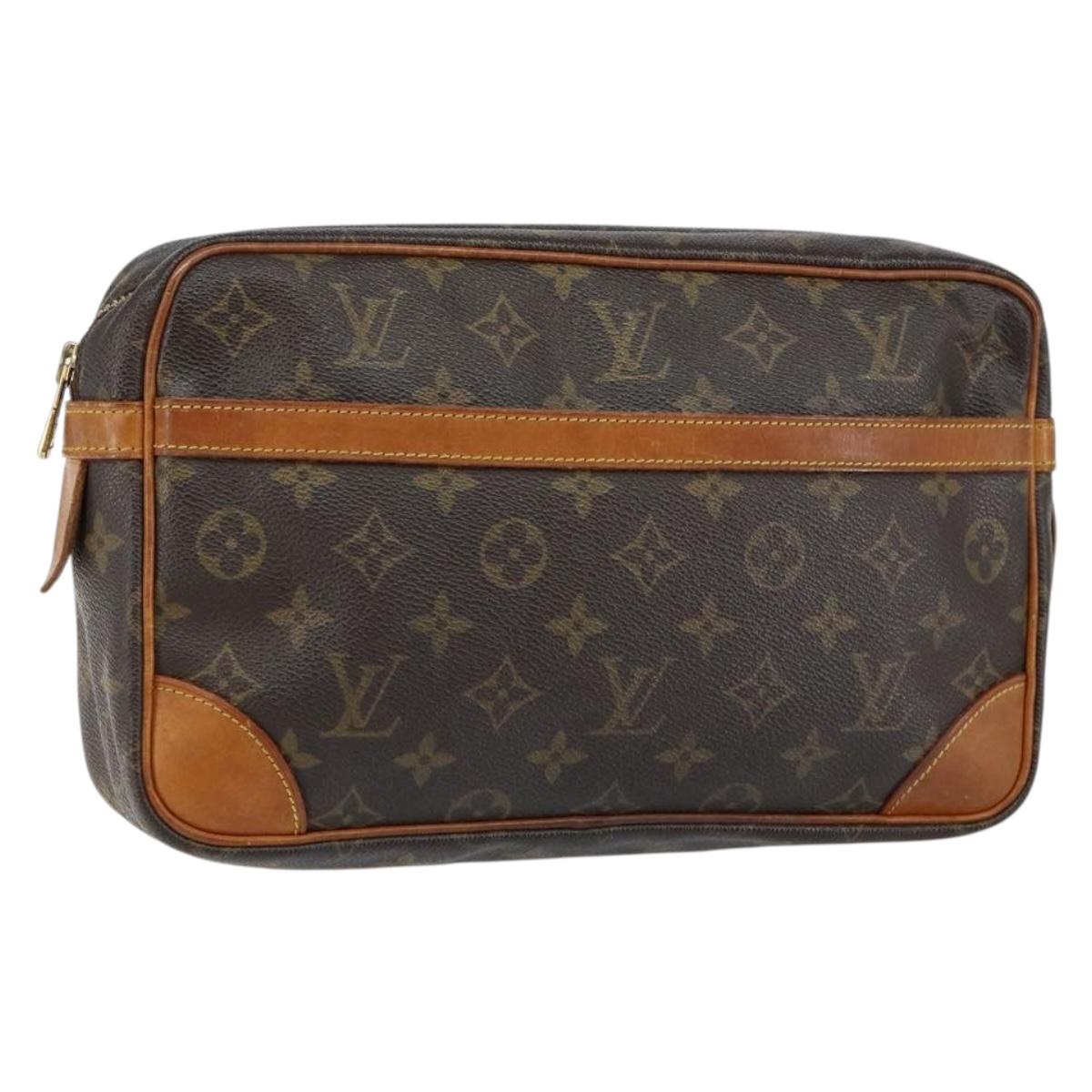 LOUIS VUITTON Monogram Compiegne 28 Clutch Bag M51845 LV Auth hk3130