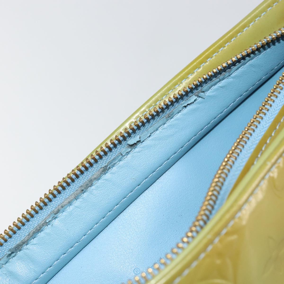 LOUIS VUITTON Monogram Vernis Houston Hand Bag Baby Blue M91005 LV Auth hk3138