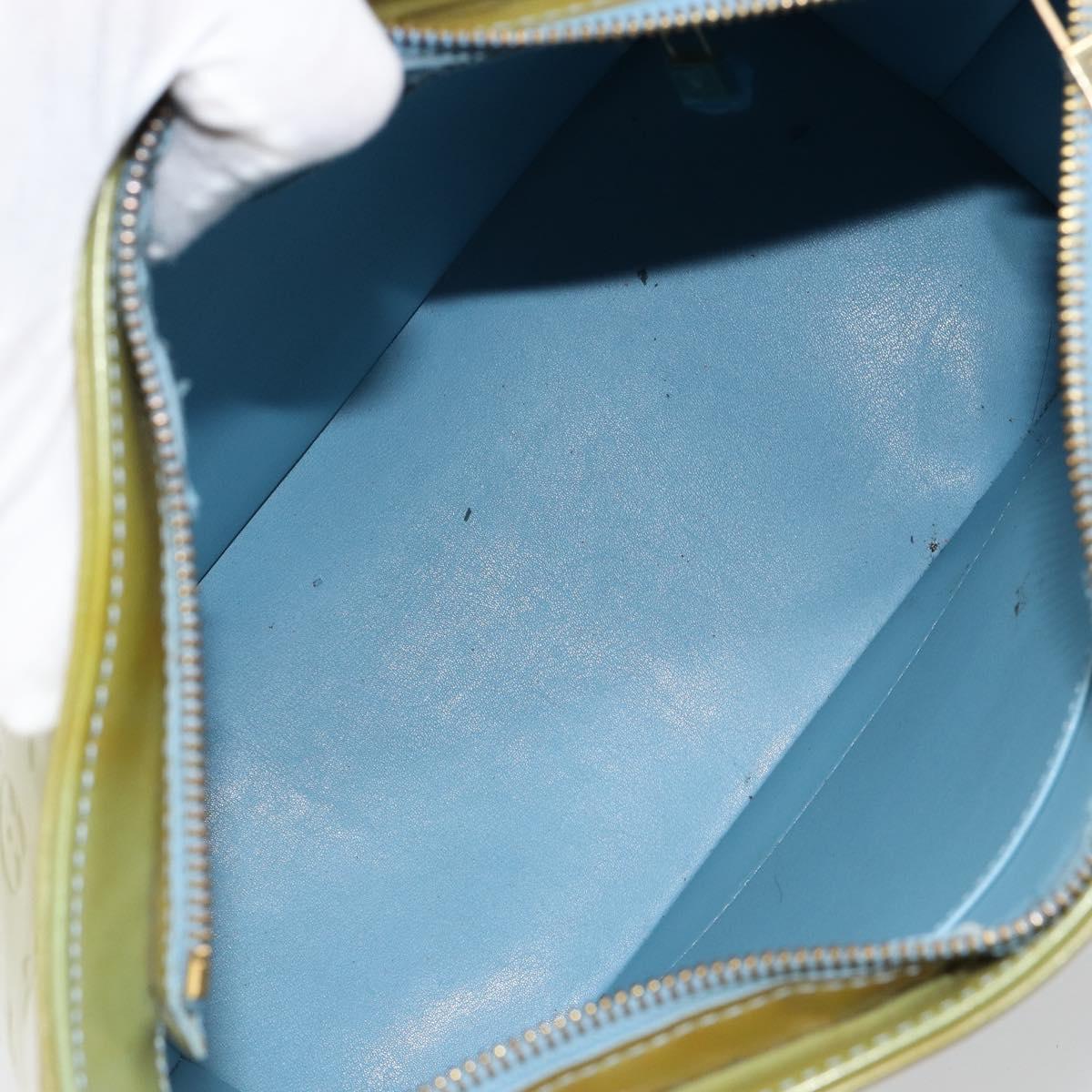 LOUIS VUITTON Monogram Vernis Houston Hand Bag Baby Blue M91005 LV Auth hk3138