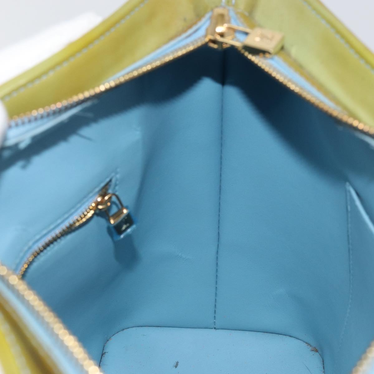 LOUIS VUITTON Monogram Vernis Houston Hand Bag Baby Blue M91005 LV Auth hk3138