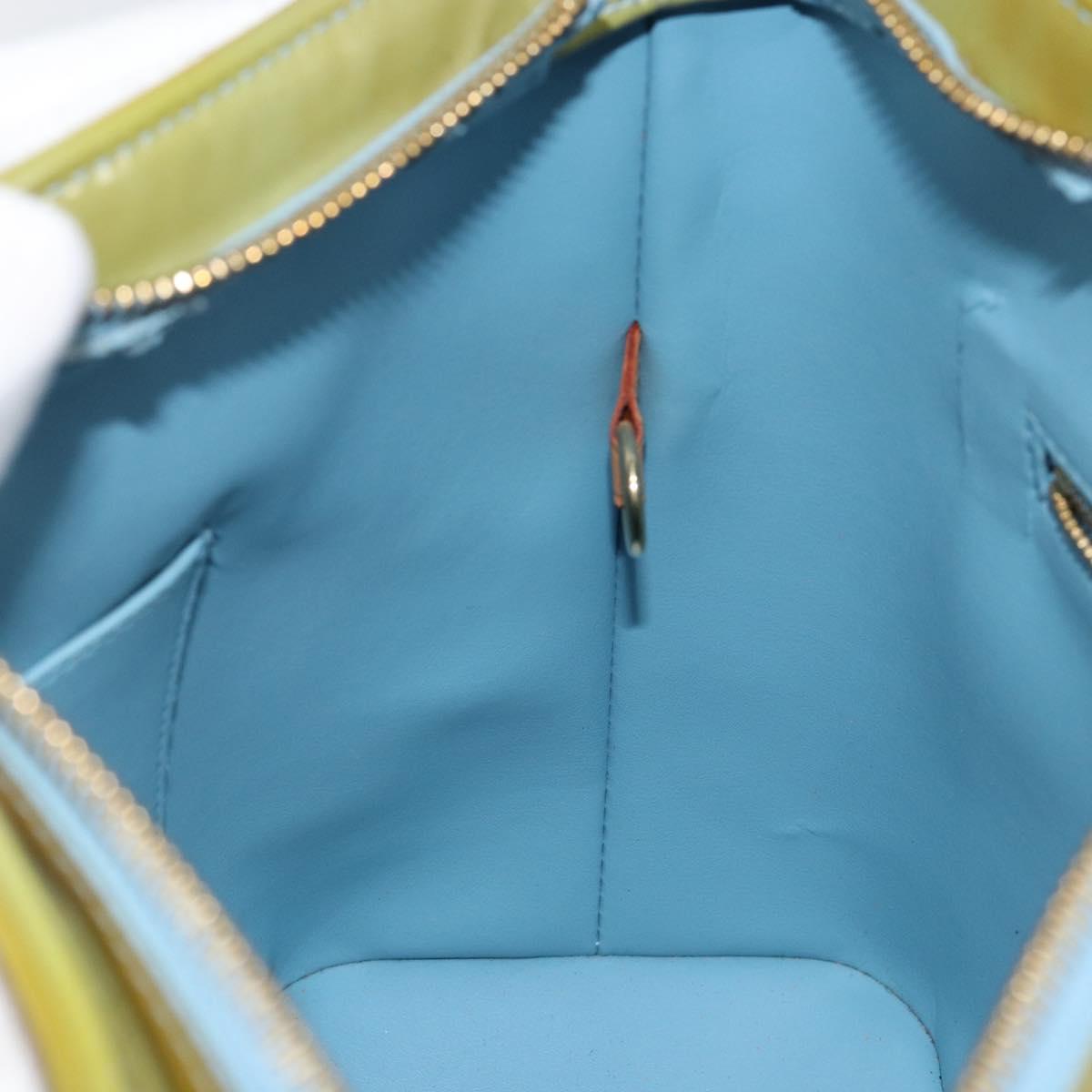 LOUIS VUITTON Monogram Vernis Houston Hand Bag Baby Blue M91005 LV Auth hk3138