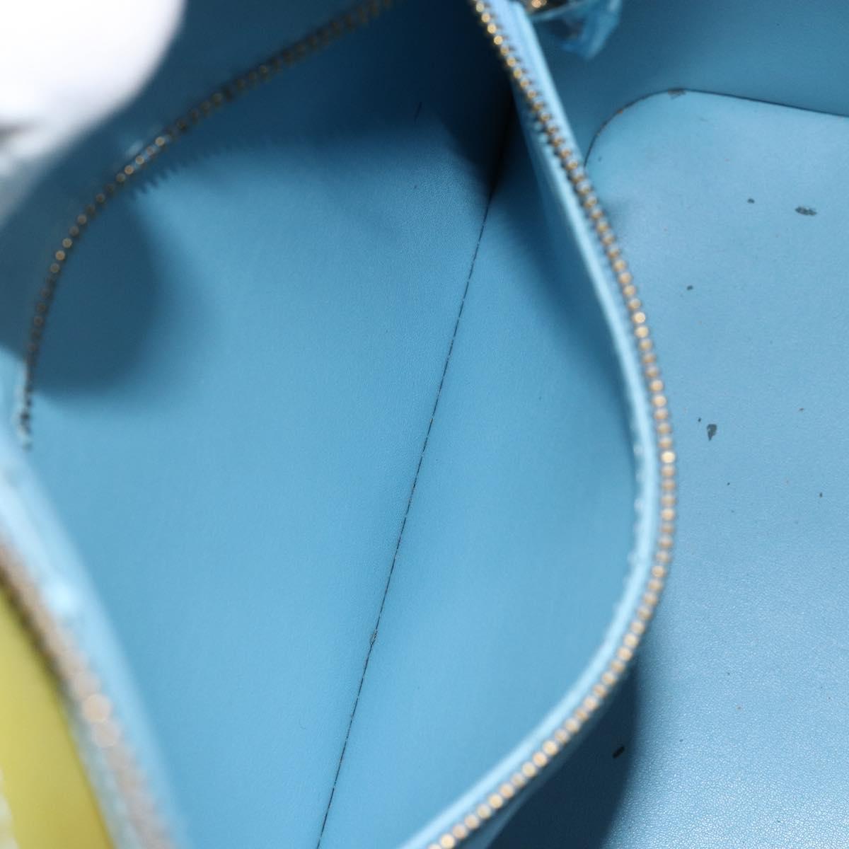 LOUIS VUITTON Monogram Vernis Houston Hand Bag Baby Blue M91005 LV Auth hk3138
