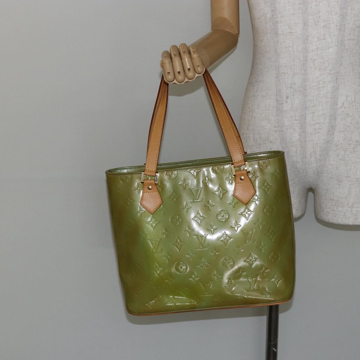 LOUIS VUITTON Monogram Vernis Houston Hand Bag Baby Blue M91005 LV Auth hk3138