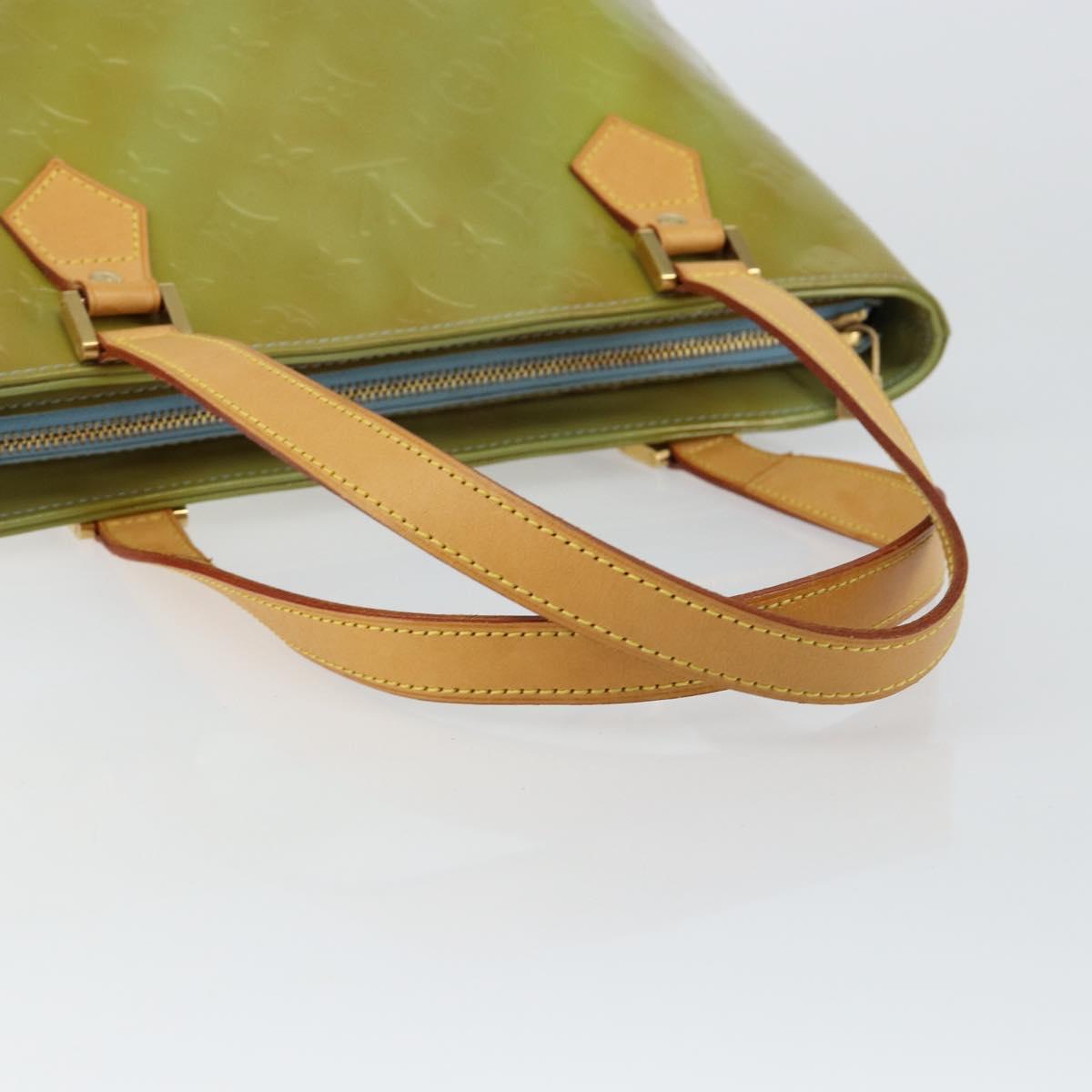 LOUIS VUITTON Monogram Vernis Houston Hand Bag Baby Blue M91005 LV Auth hk3138