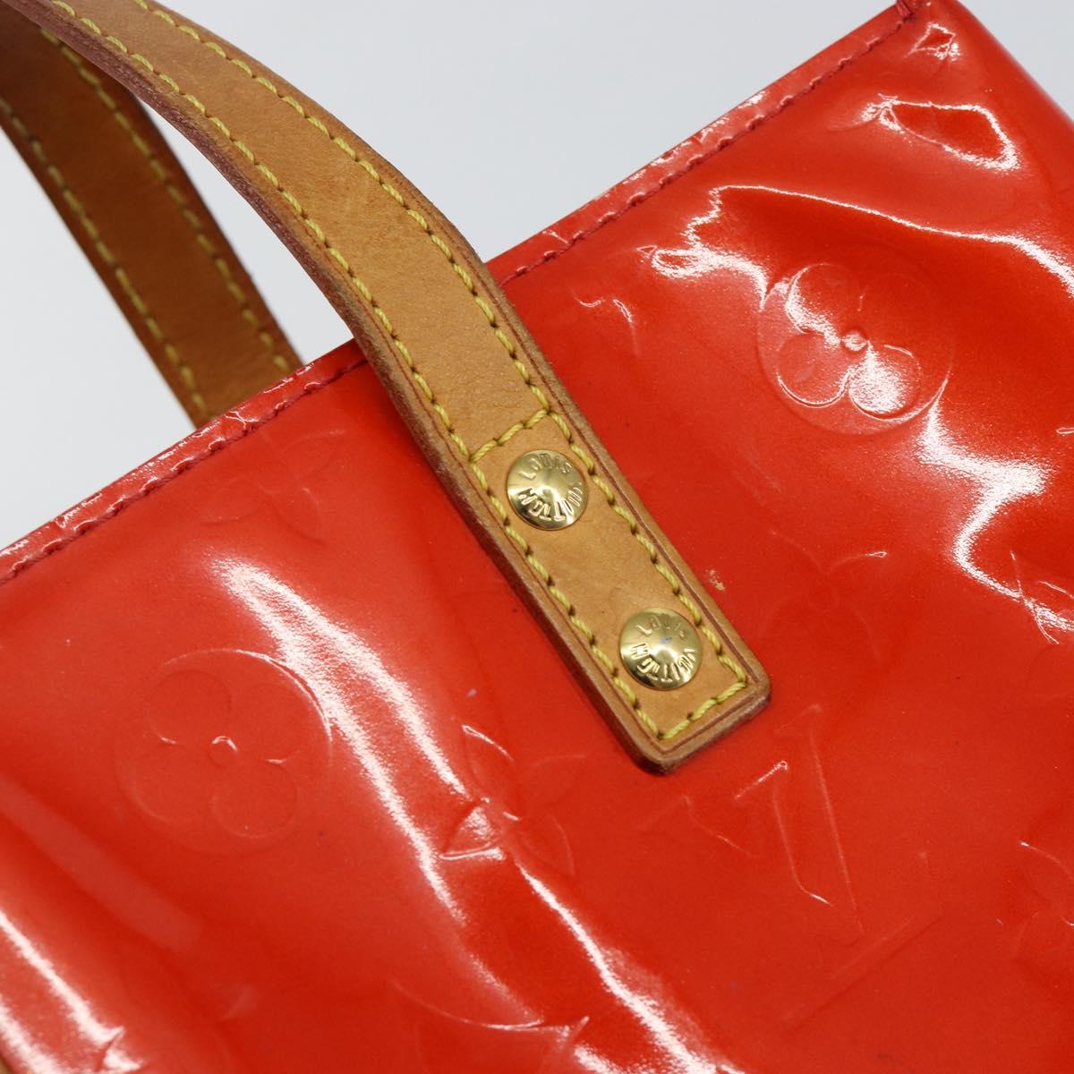 LOUIS VUITTON Monogram Vernis Reade PM Hand Bag Red Rouge M91088 LV Auth hk3139