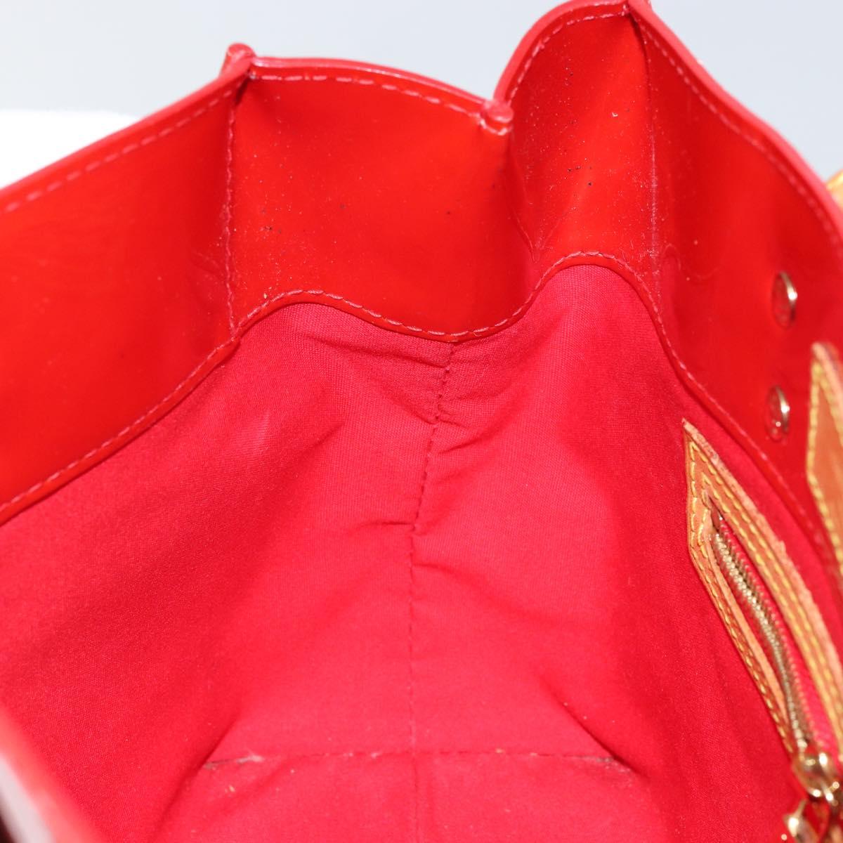 LOUIS VUITTON Monogram Vernis Reade PM Hand Bag Red Rouge M91088 LV Auth hk3139