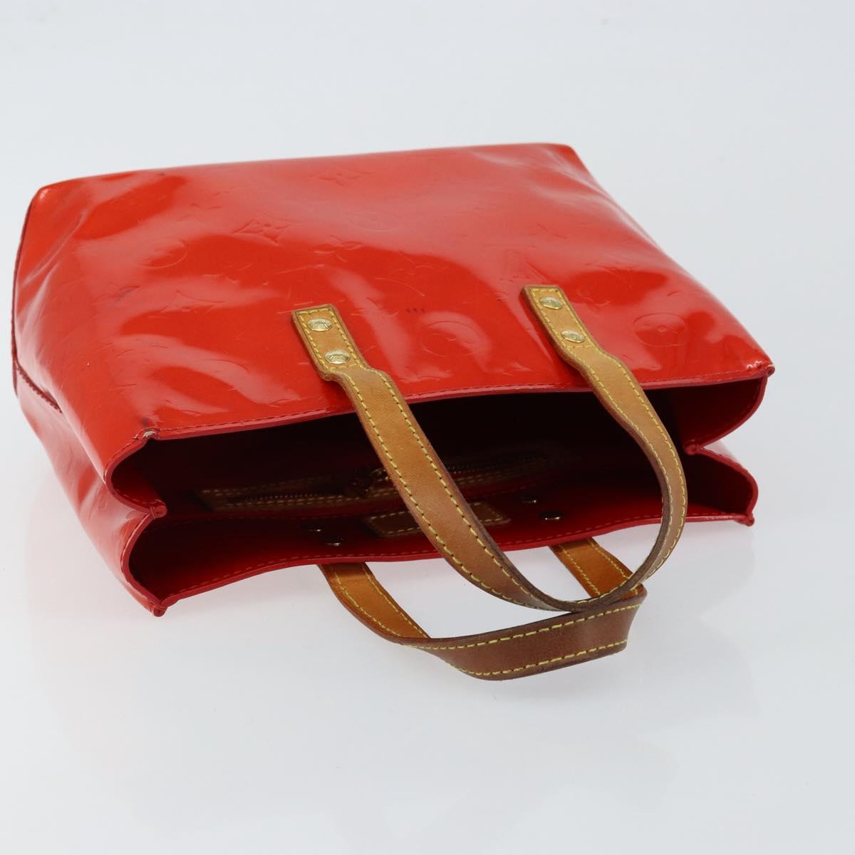LOUIS VUITTON Monogram Vernis Reade PM Hand Bag Red Rouge M91088 LV Auth hk3139