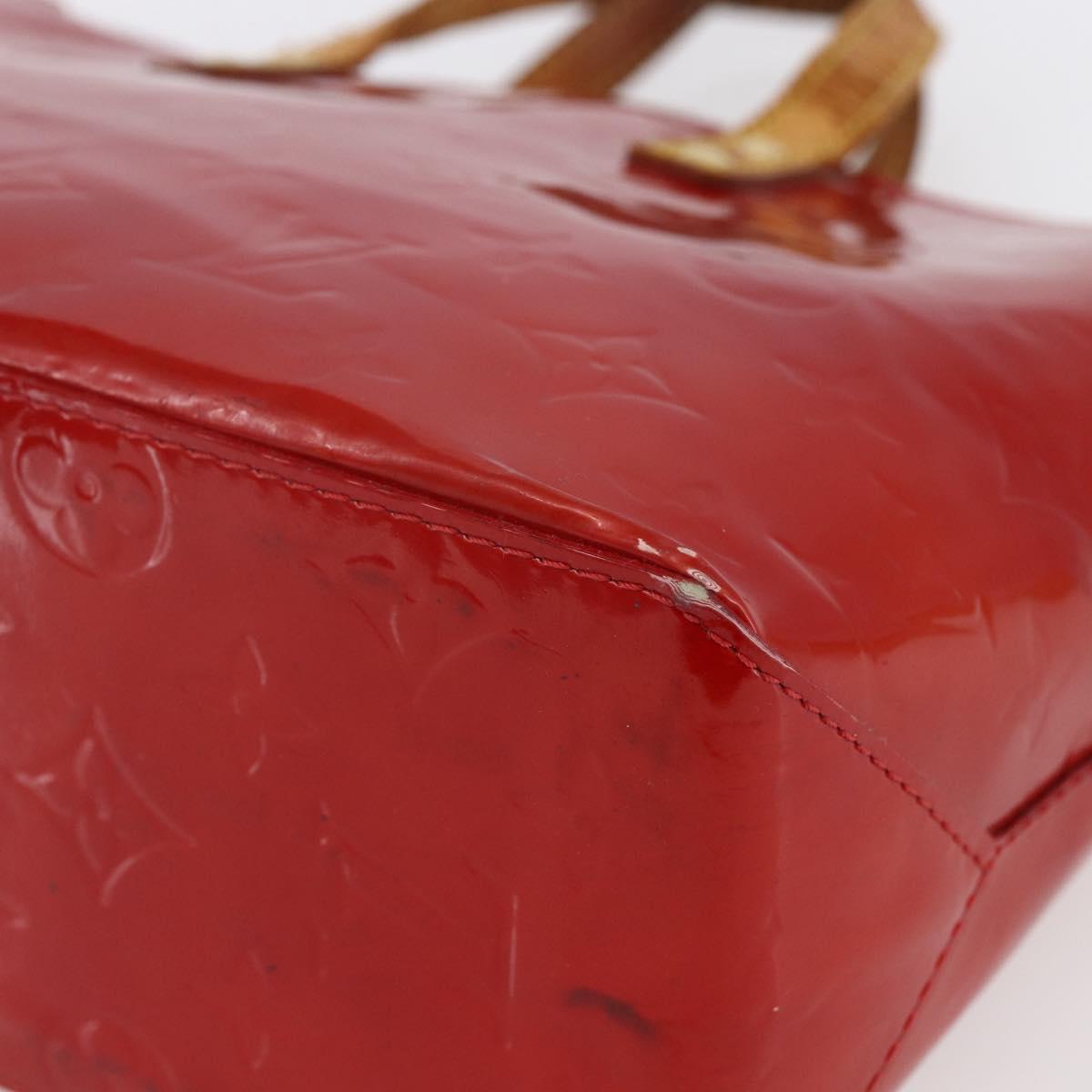 LOUIS VUITTON Monogram Vernis Reade PM Hand Bag Red Rouge M91088 LV Auth hk3140