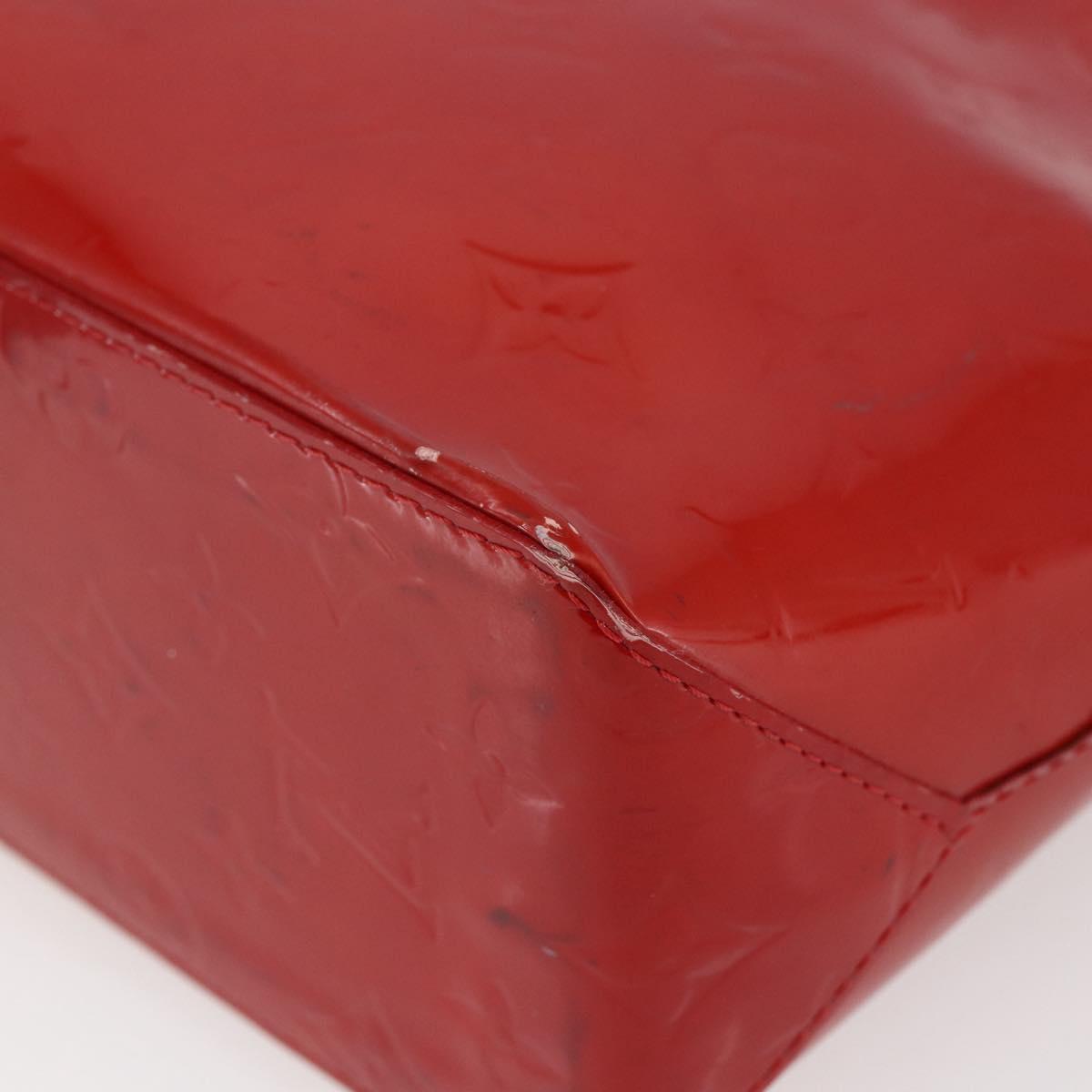 LOUIS VUITTON Monogram Vernis Reade PM Hand Bag Red Rouge M91088 LV Auth hk3140