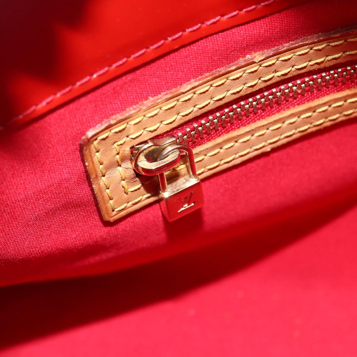 LOUIS VUITTON Monogram Vernis Reade PM Hand Bag Red Rouge M91088 LV Auth hk3140