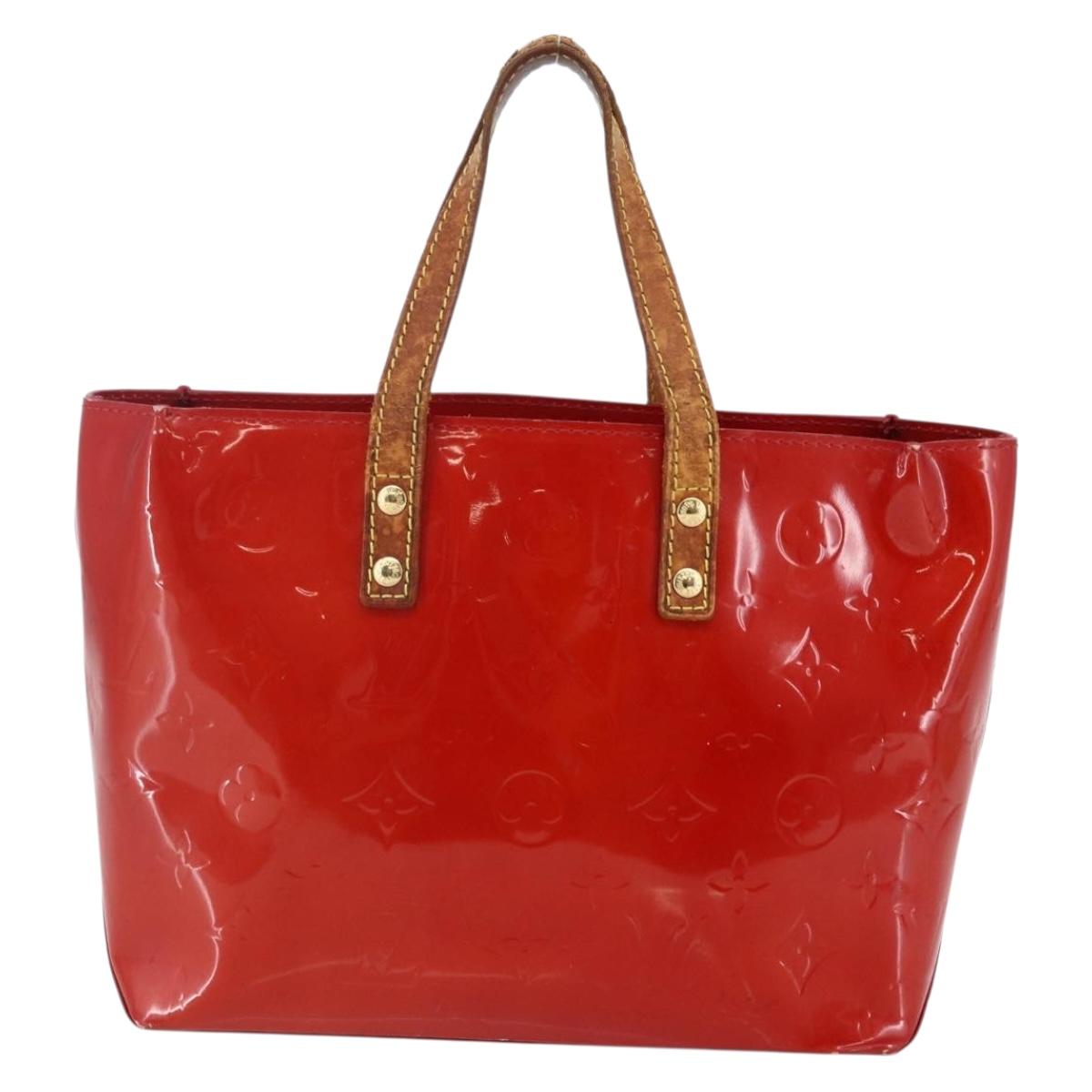 LOUIS VUITTON Monogram Vernis Reade PM Hand Bag Red Rouge M91088 LV Auth hk3140
