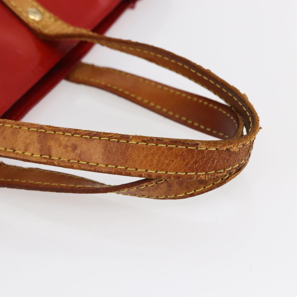 LOUIS VUITTON Monogram Vernis Reade PM Hand Bag Red Rouge M91088 LV Auth hk3140