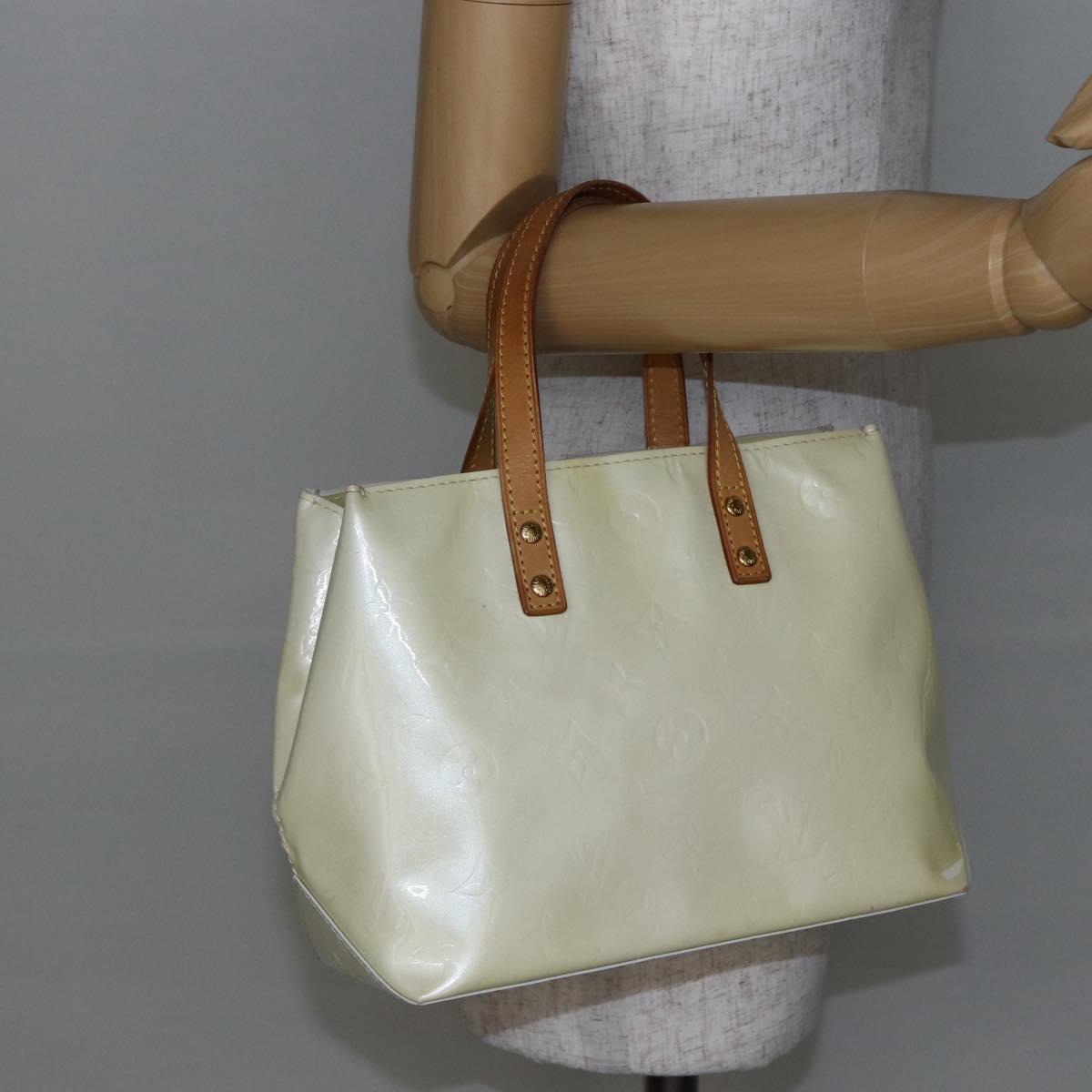 LOUIS VUITTON Monogram Vernis Reade PM Hand Bag Perle M91336 LV Auth hk3142