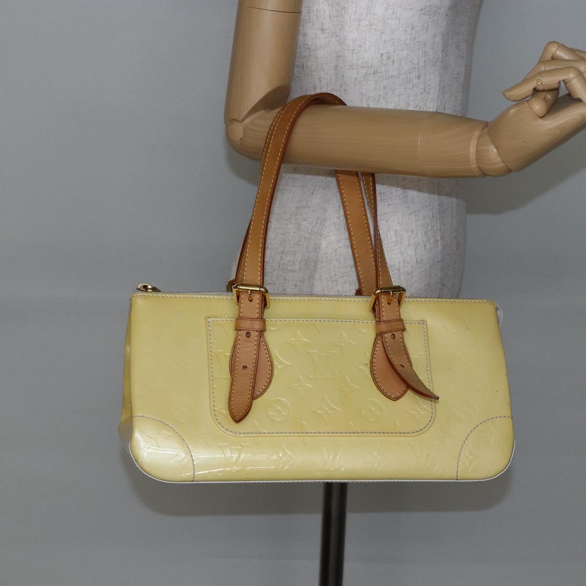 LOUIS VUITTON Monogram Vernis Rosewood Avenue Hand Bag Perle M93508 Auth hk3143