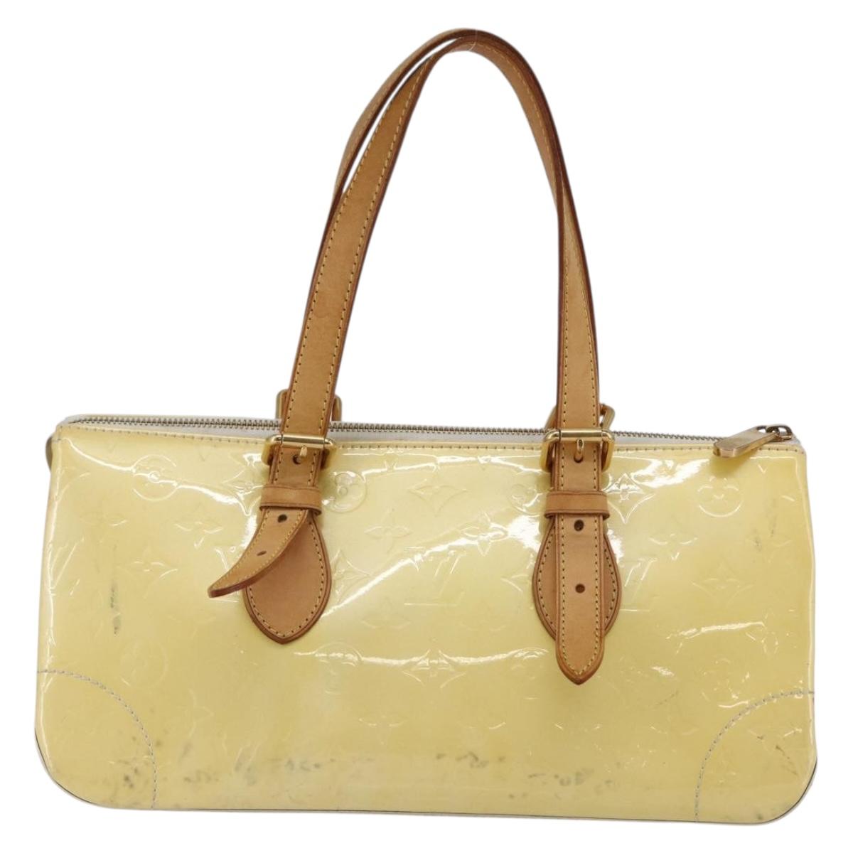 LOUIS VUITTON Monogram Vernis Rosewood Avenue Hand Bag Perle M93508 Auth hk3143