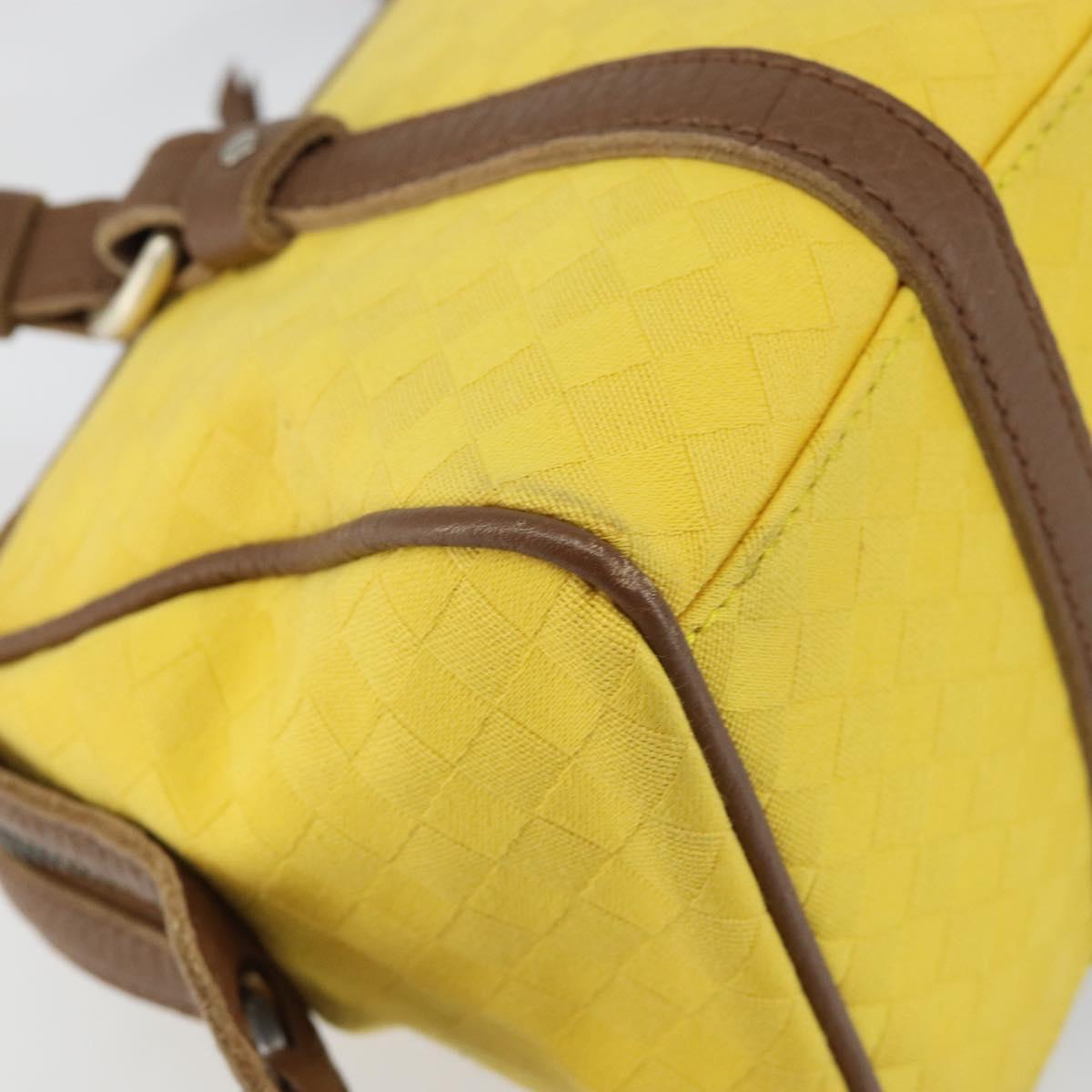 BOTTEGA VENETA INTRECCIATO Hand Bag Canvas Yellow Gold Auth hk3145