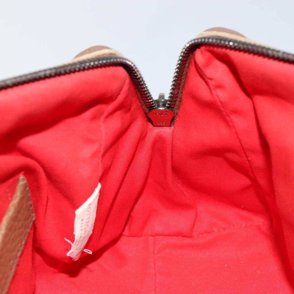 BOTTEGA VENETA INTRECCIATO Hand Bag Canvas Yellow Gold Auth hk3145