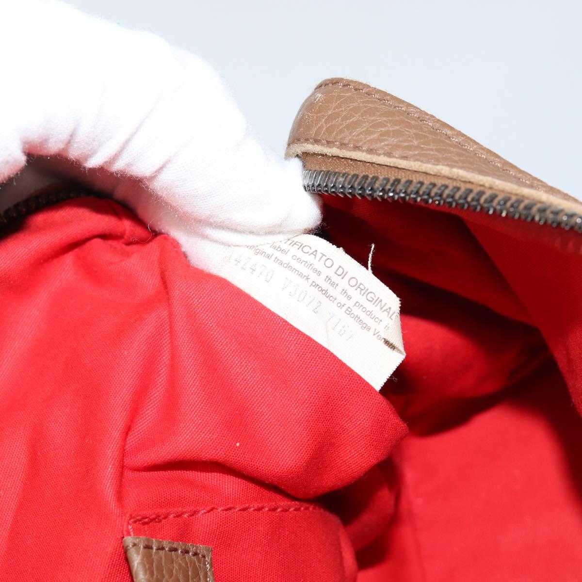 BOTTEGA VENETA INTRECCIATO Hand Bag Canvas Yellow Gold Auth hk3145