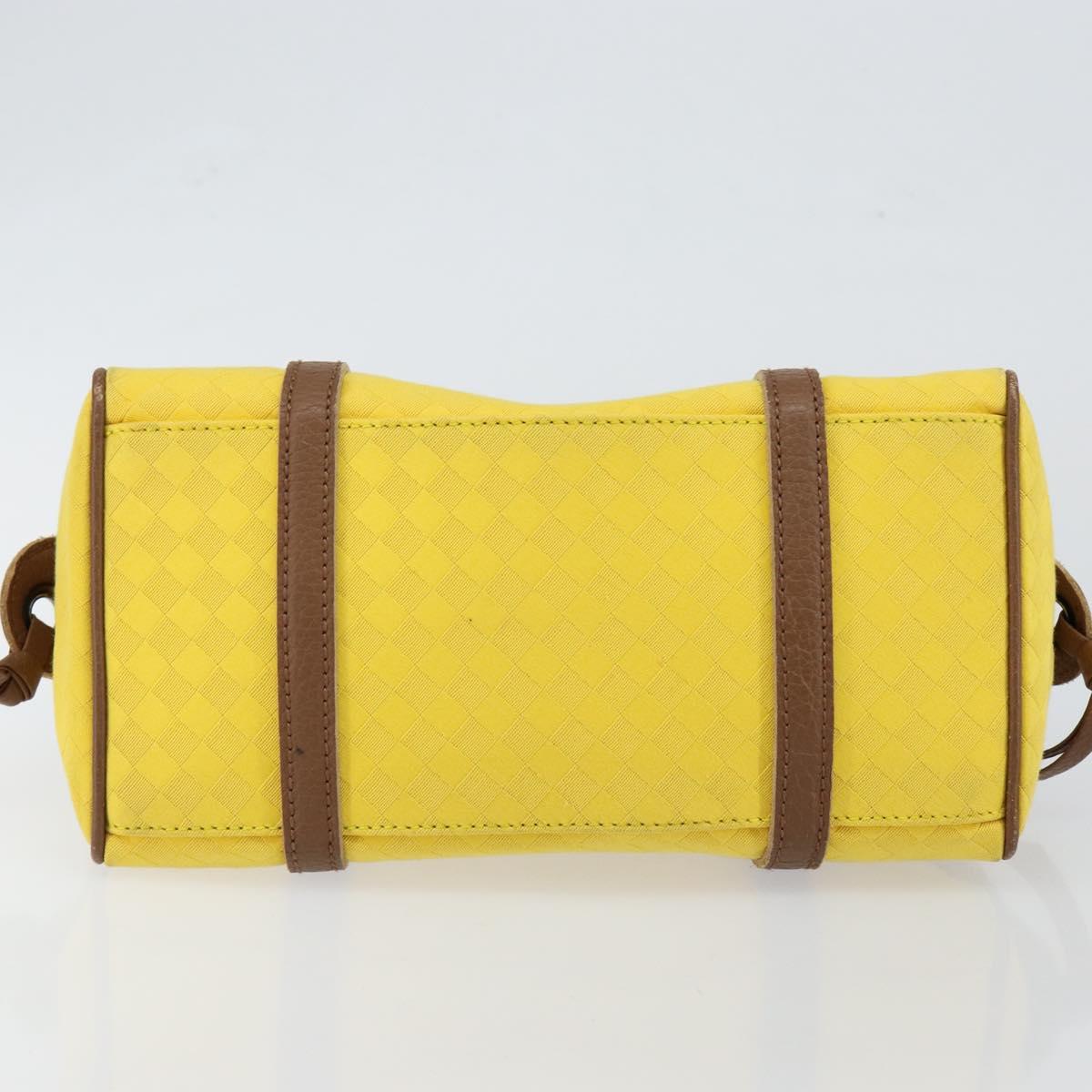 BOTTEGA VENETA INTRECCIATO Hand Bag Canvas Yellow Gold Auth hk3145