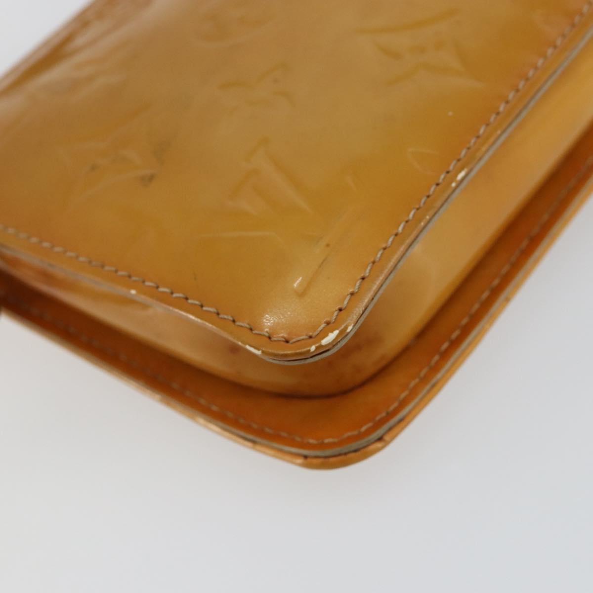 LOUIS VUITTON Monogram Vernis Lexington Pouch Beige M91010 LV Auth hk3147