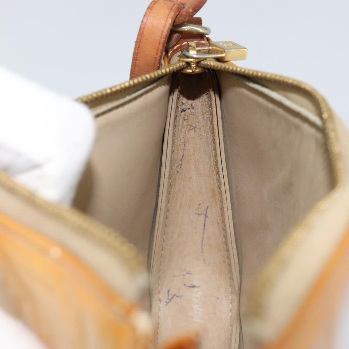 LOUIS VUITTON Monogram Vernis Lexington Pouch Beige M91010 LV Auth hk3147