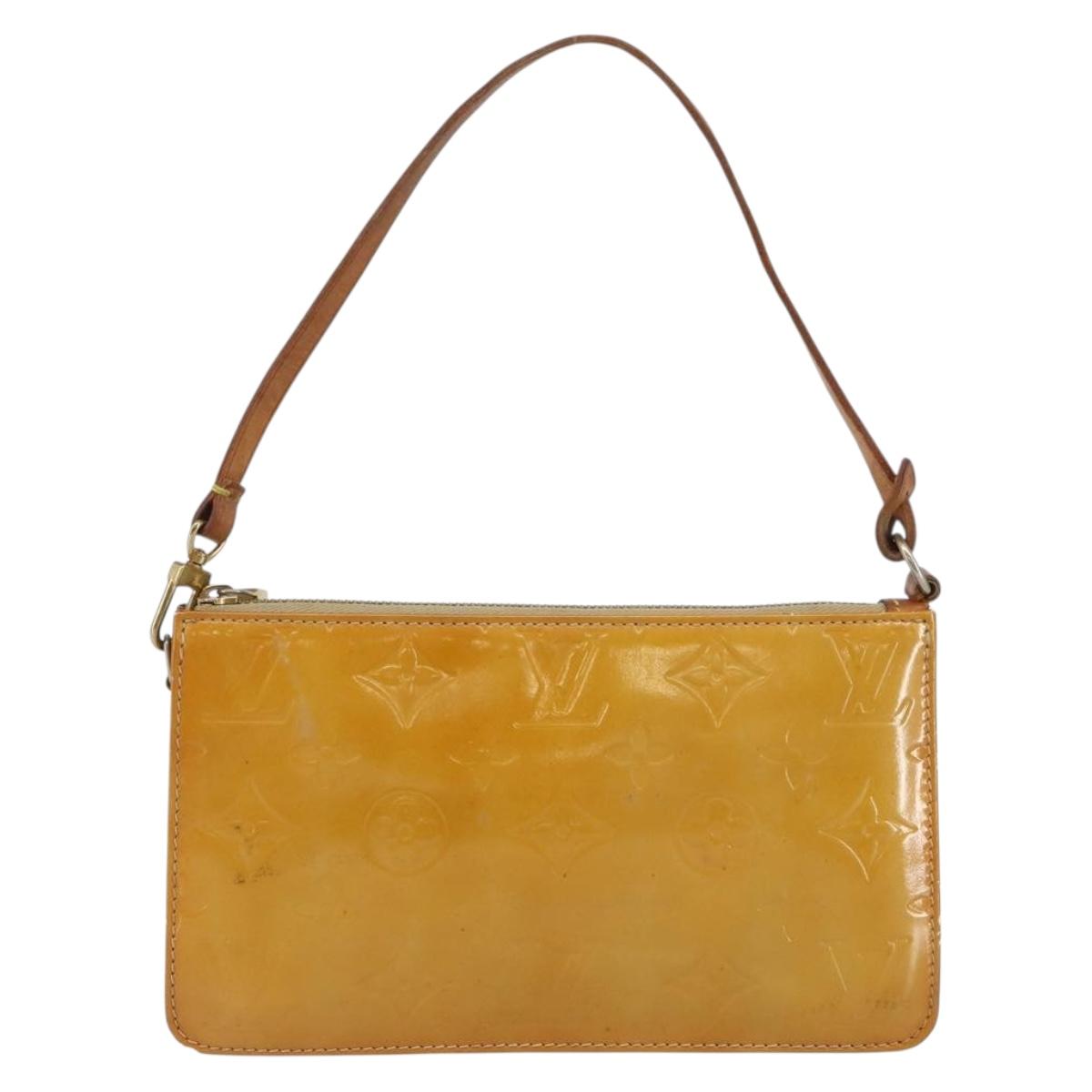 LOUIS VUITTON Monogram Vernis Lexington Pouch Beige M91010 LV Auth hk3147