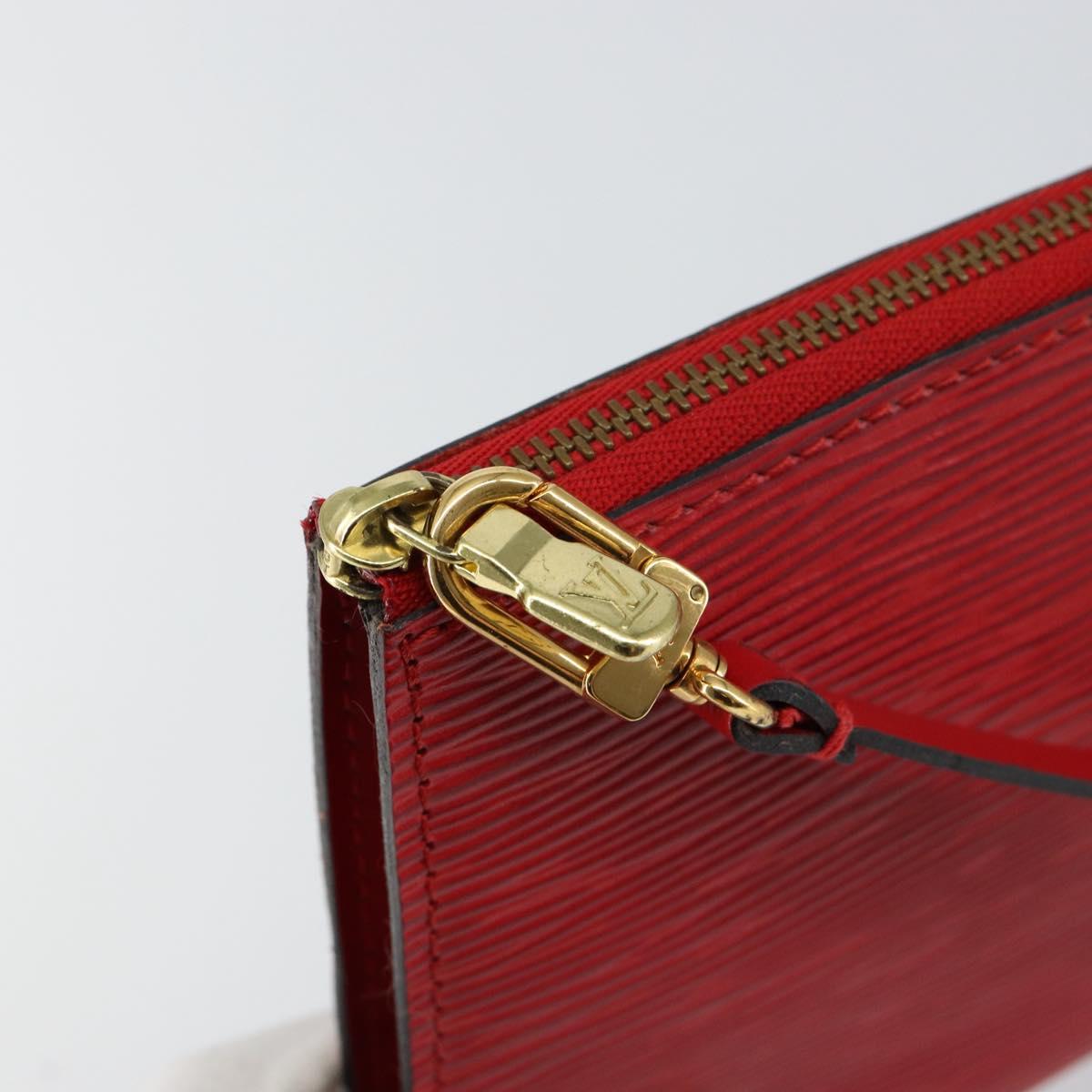 LOUIS VUITTON Epi Pochette Accessoires Pouch Red M52947 LV Auth hk3148