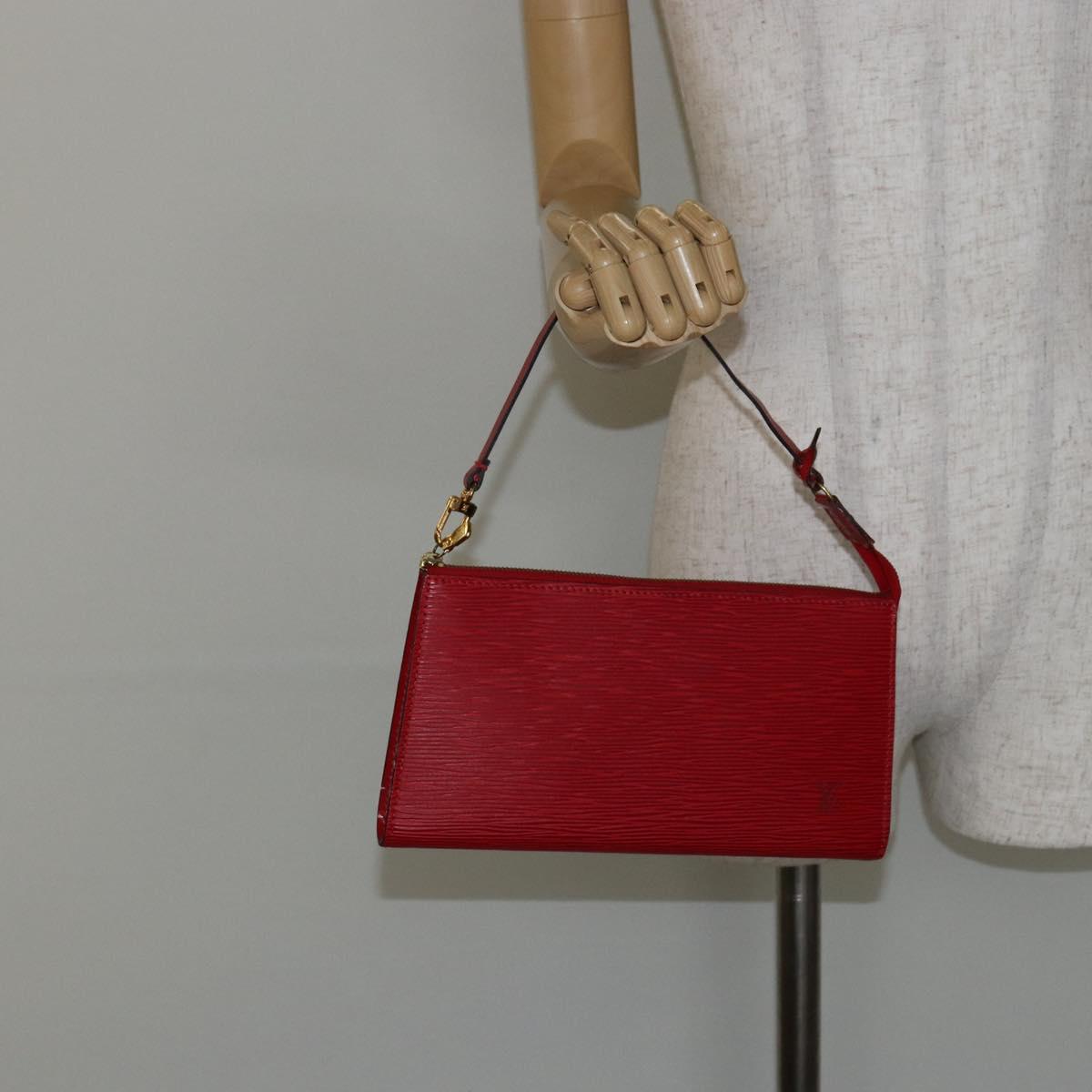 LOUIS VUITTON Epi Pochette Accessoires Pouch Red M52947 LV Auth hk3148