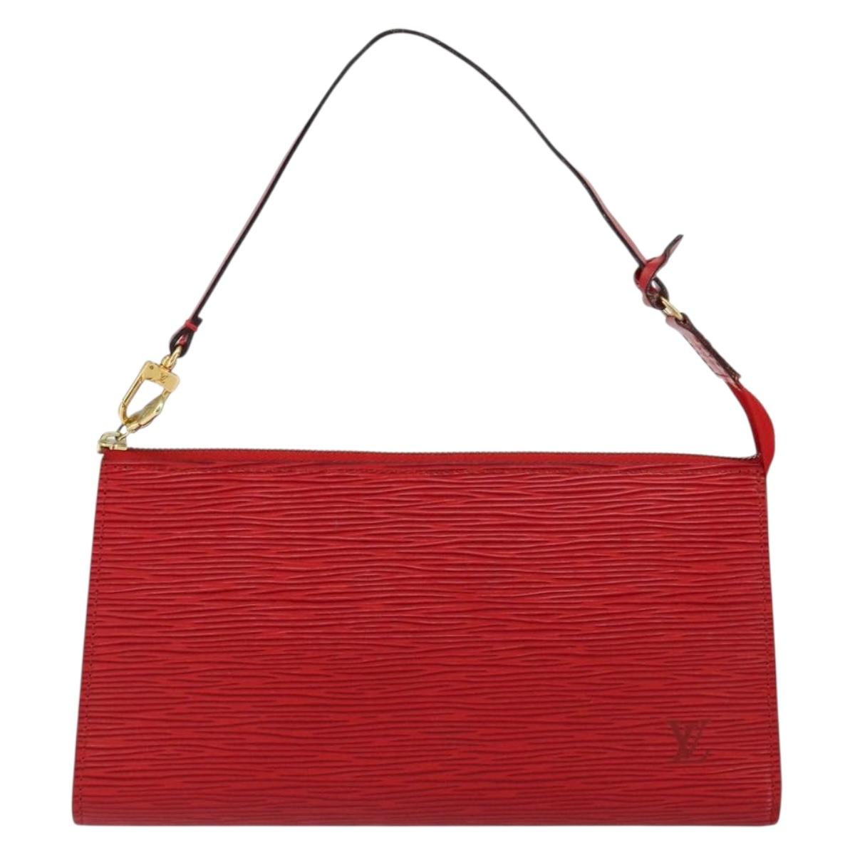 LOUIS VUITTON Epi Pochette Accessoires Pouch Red M52947 LV Auth hk3148