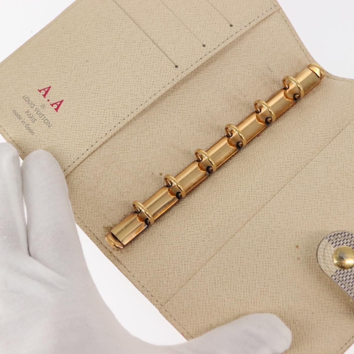 LOUIS VUITTON Damier Azur Agenda PM Day Planner Cover R20706 LV Auth hk3150