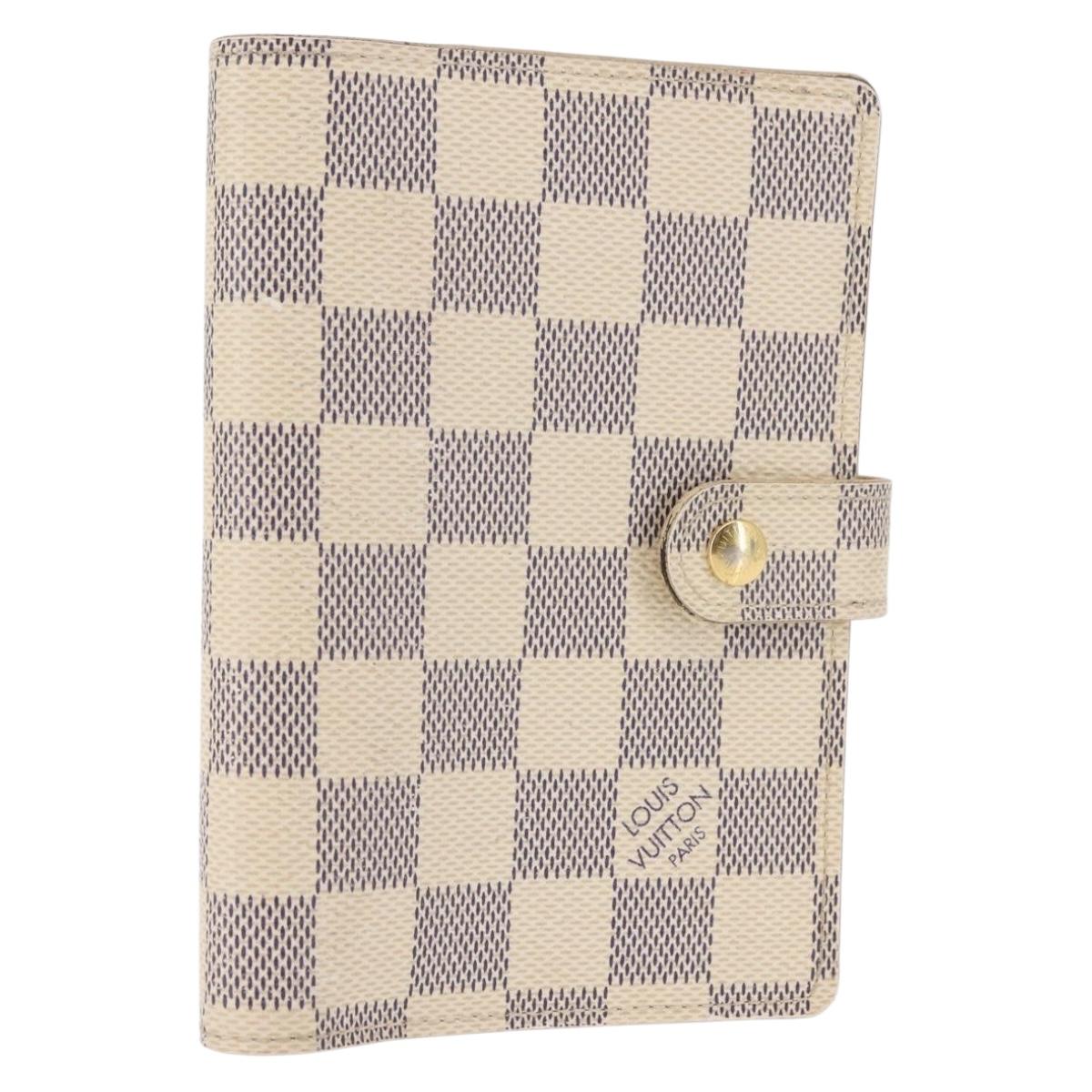 LOUIS VUITTON Damier Azur Agenda PM Day Planner Cover R20706 LV Auth hk3150