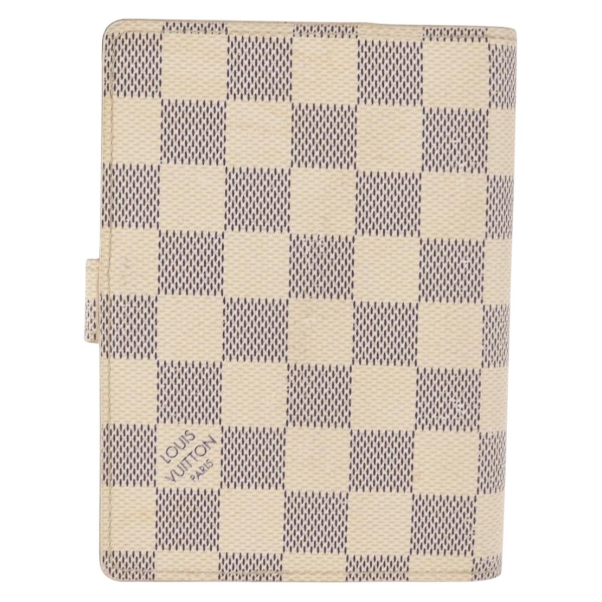 LOUIS VUITTON Damier Azur Agenda PM Day Planner Cover R20706 LV Auth hk3150