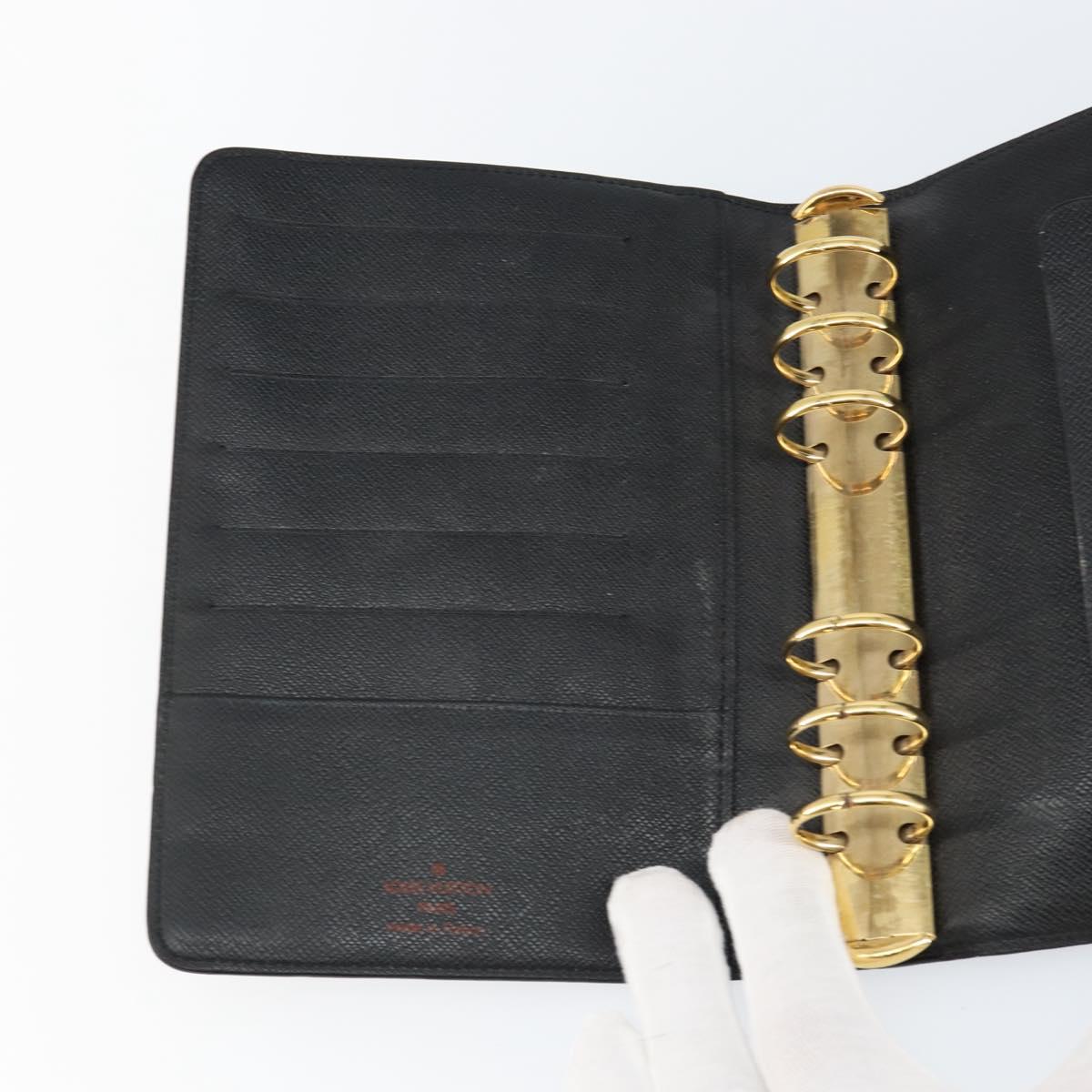 LOUIS VUITTON Epi Agenda MM Day Planner Cover Black R20042 LV Auth hk3152