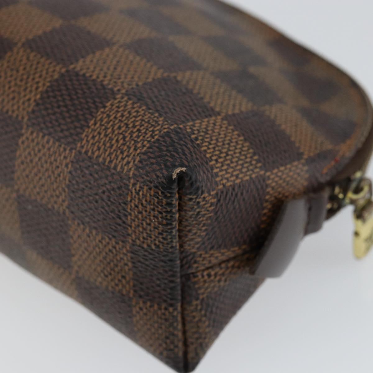 LOUIS VUITTON Damier Ebene Pochette Cosmetic PM Pouch N47516 LV Auth hk3158