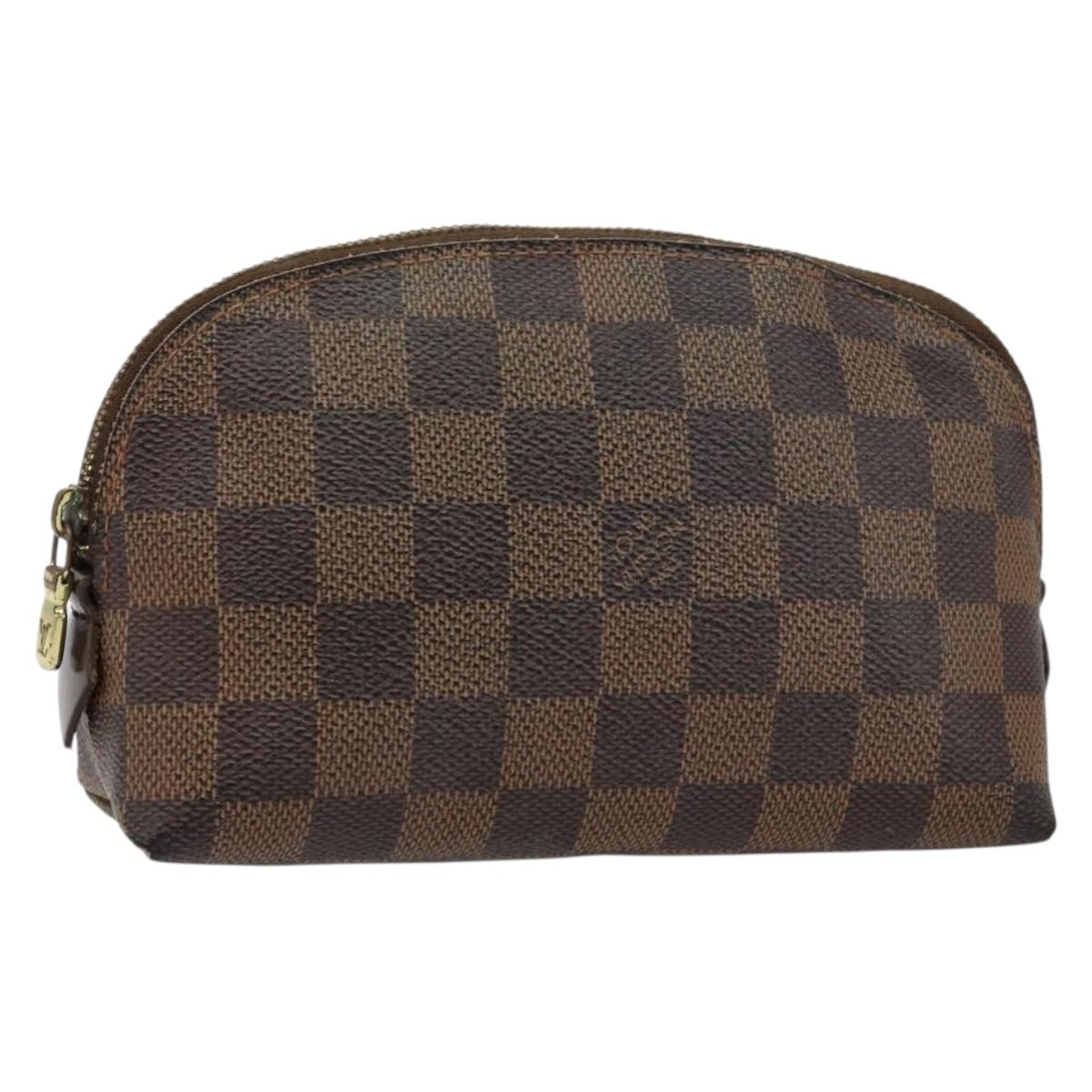 LOUIS VUITTON Damier Ebene Pochette Cosmetic PM Pouch N47516 LV Auth hk3158