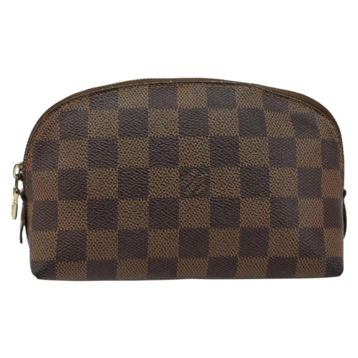 LOUIS VUITTON Damier Ebene Pochette Cosmetic PM Pouch N47516 LV Auth hk3158