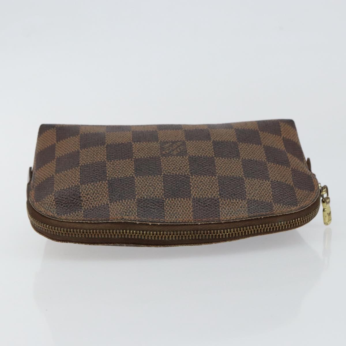 LOUIS VUITTON Damier Ebene Pochette Cosmetic PM Pouch N47516 LV Auth hk3158
