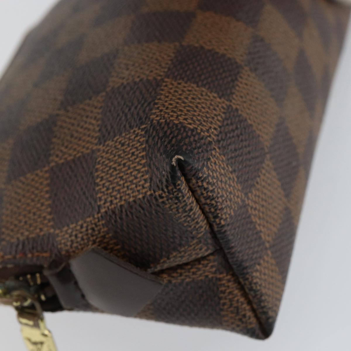 LOUIS VUITTON Damier Ebene Pochette Cosmetic PM Pouch N47516 LV Auth hk3158