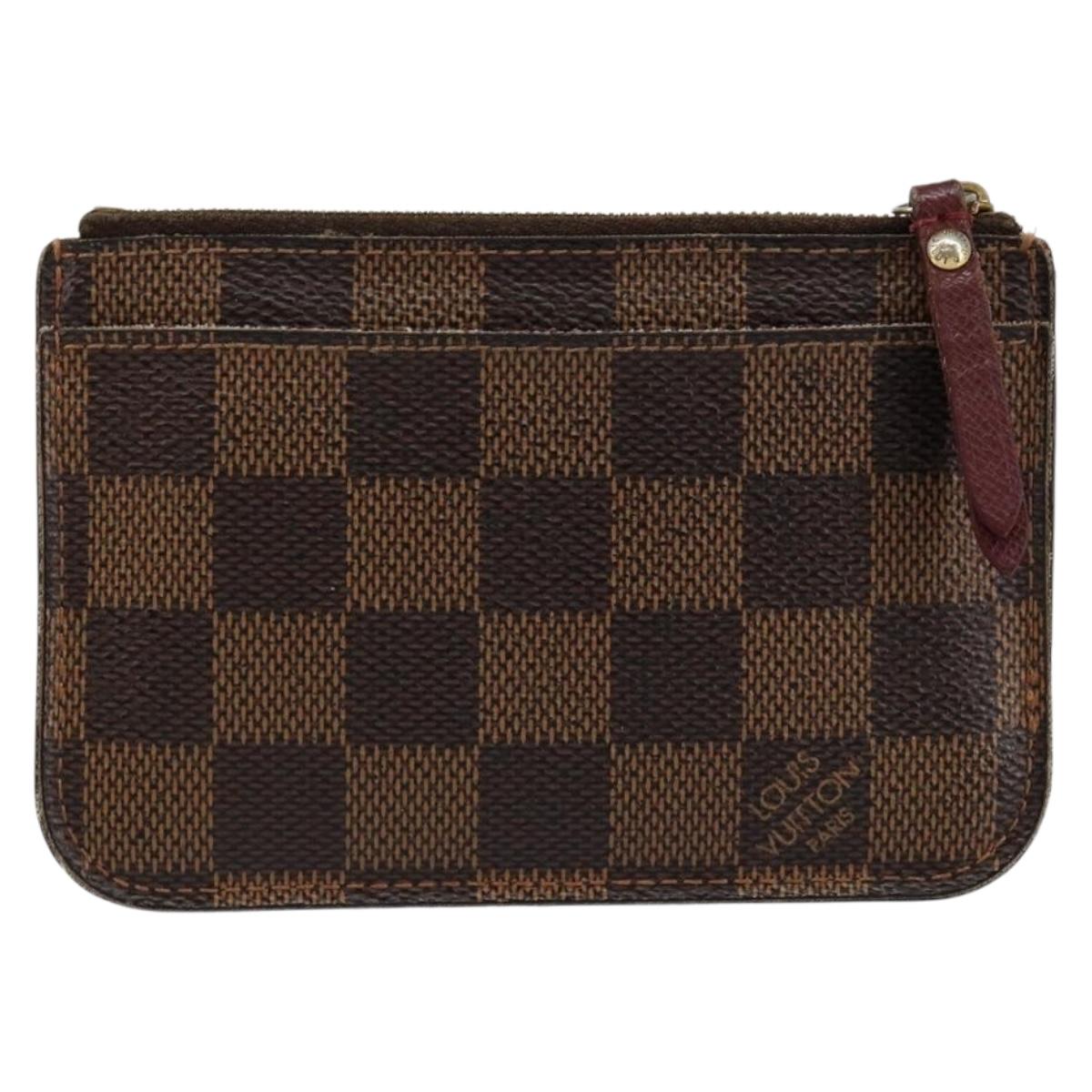 LOUIS VUITTON Damier Ebene Pochette Cles NM Coin Purse N63094 LV Auth hk3159