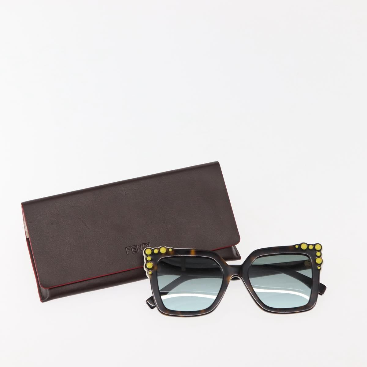 FENDI Sunglasses Plastic Brown C9KEQ Auth hk3162