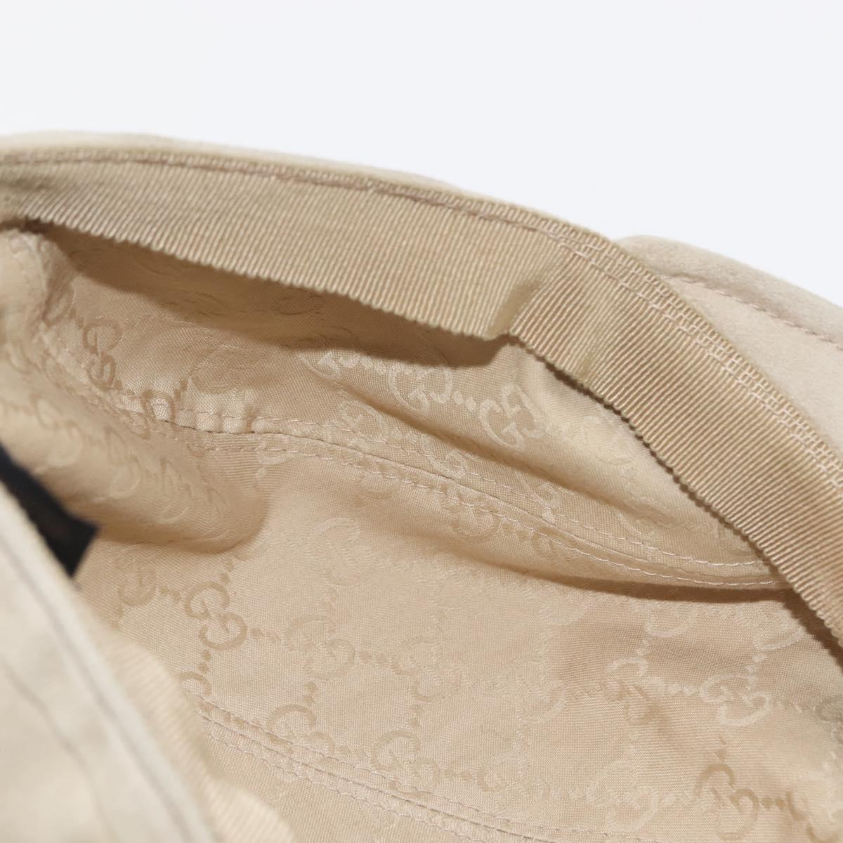 GUCCI Hunting Cap Suede M Beige Auth hk3163