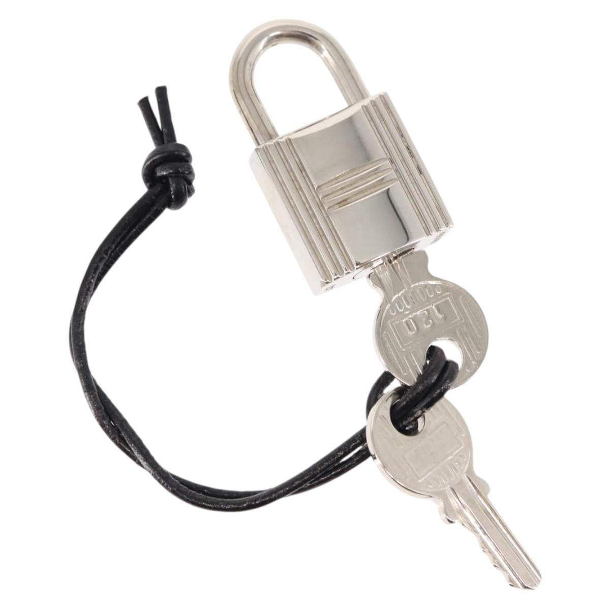 HERMES Cadena Padlock metal Silver Auth hk3165