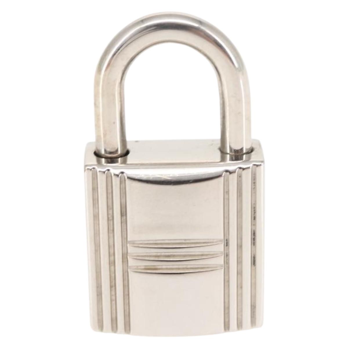 HERMES Cadena Padlock metal Silver Auth hk3165