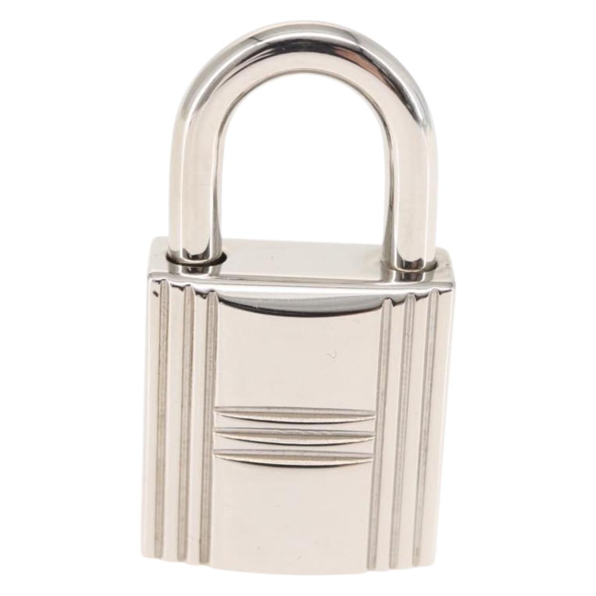 HERMES Cadena Padlock metal Silver Auth hk3166