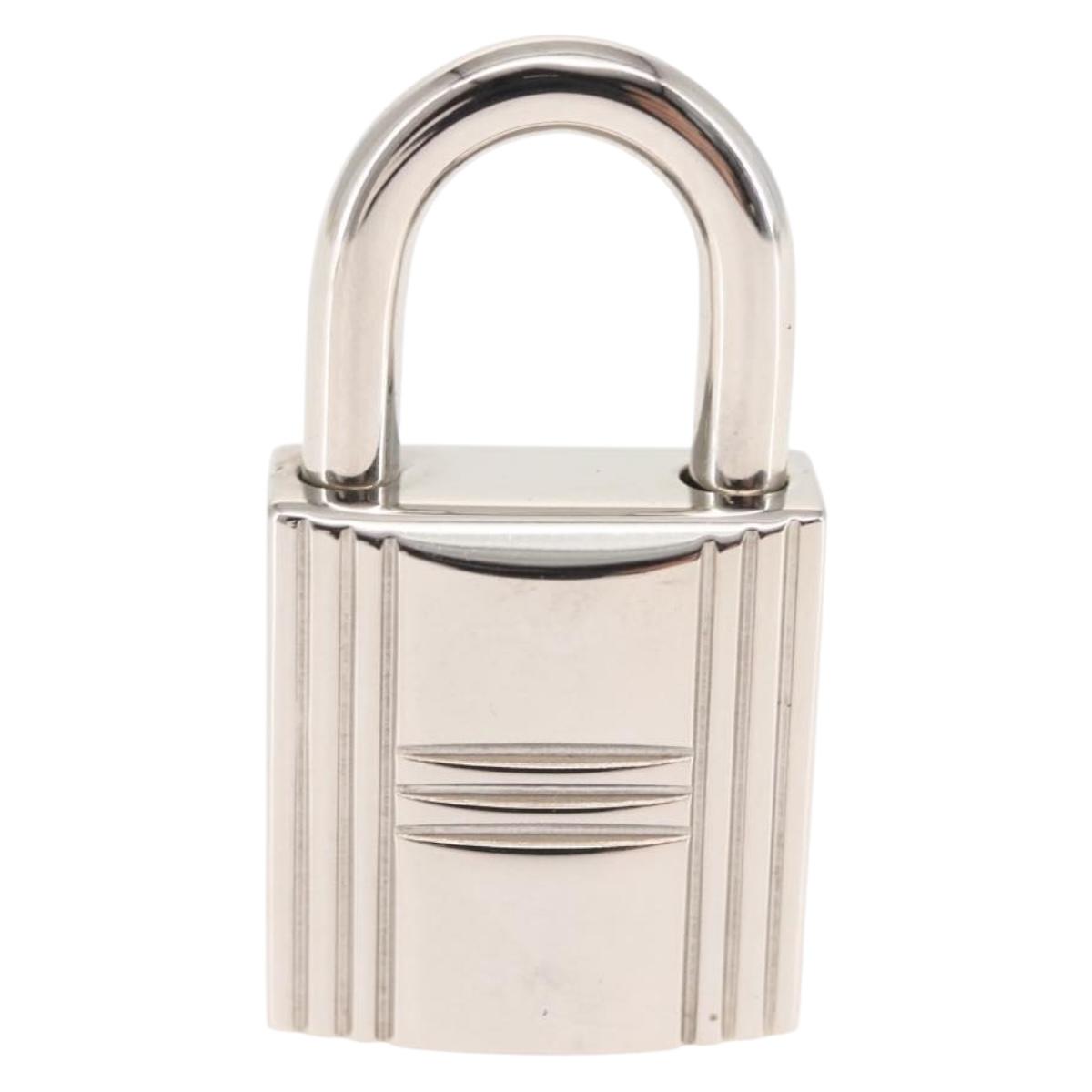 HERMES Cadena Padlock metal Silver Auth hk3166