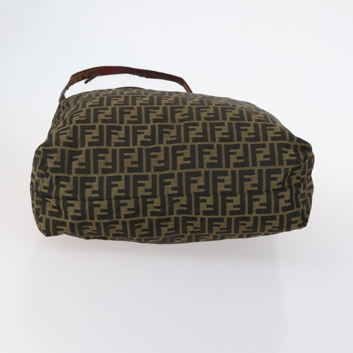 FENDI Zucca Canvas Zucchino Canvas Hand Bag Enamel 2Set Black Brown Auth hk3167