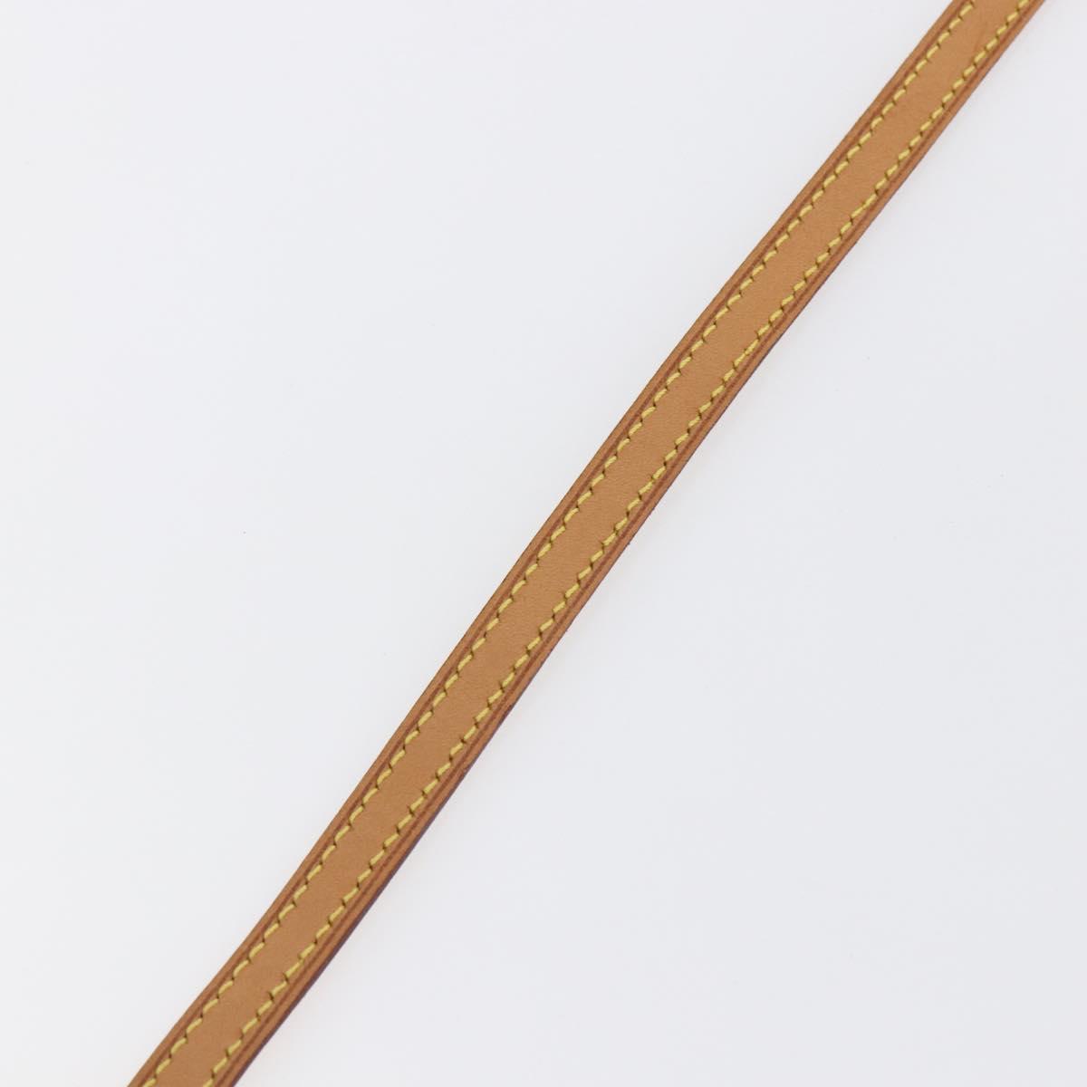 LOUIS VUITTON Shoulder Strap Leather 47.2"" Beige LV Auth hk3168