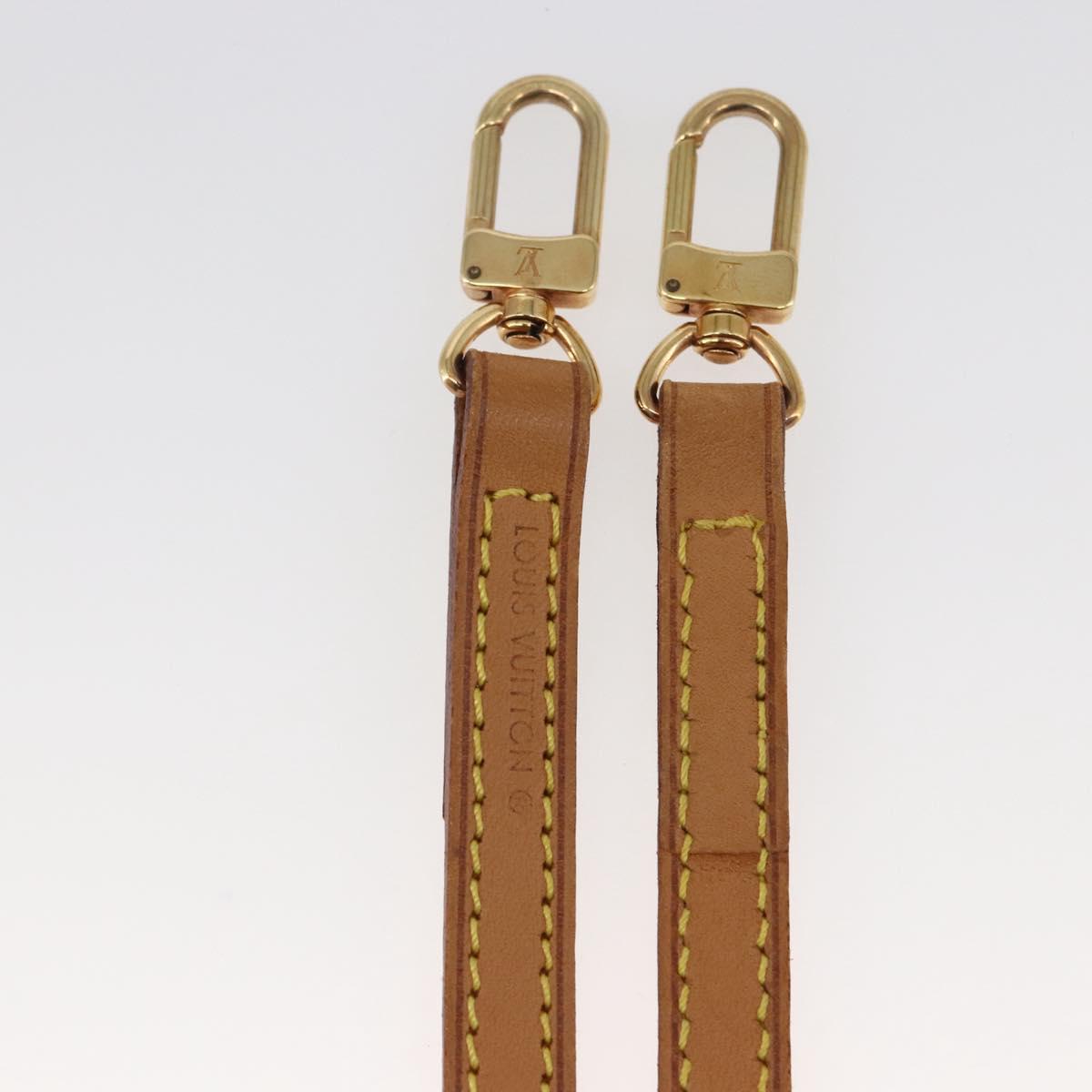LOUIS VUITTON Shoulder Strap Leather 47.2"" Beige LV Auth hk3168